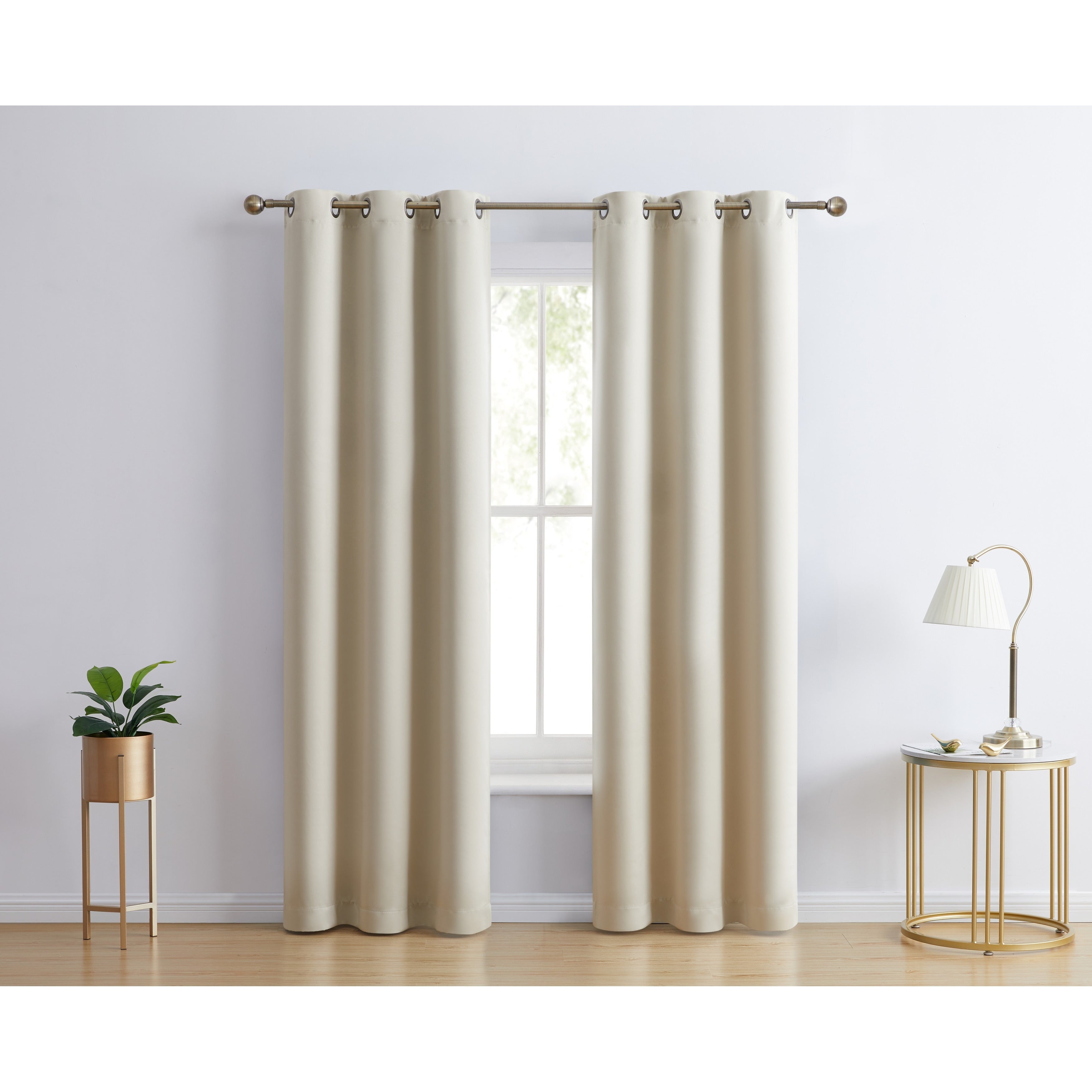 HLC.me Laurance 100% Blackout Curtains - Thermal Insulation Energy Efficient Grommet Window Curtains, Set of 2