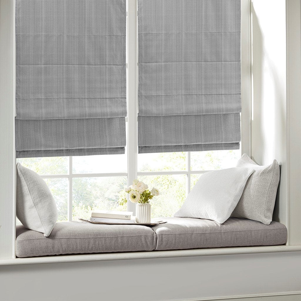 Gracie Mills Calyx Textured Room Darkening Cordless Roman Window Shade