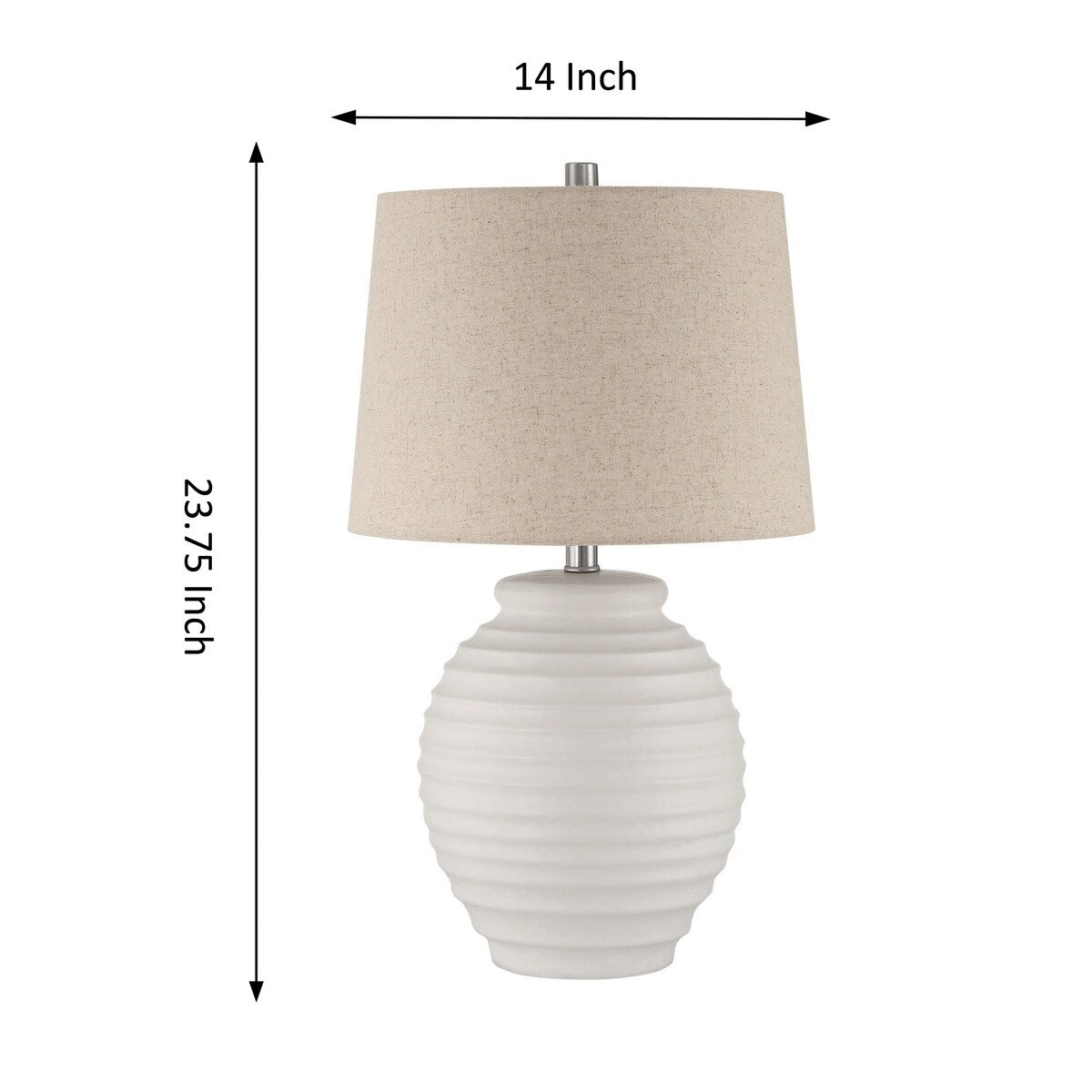 23.75 Coastal Beige Ceramic Table Lamp Set - Set of 2