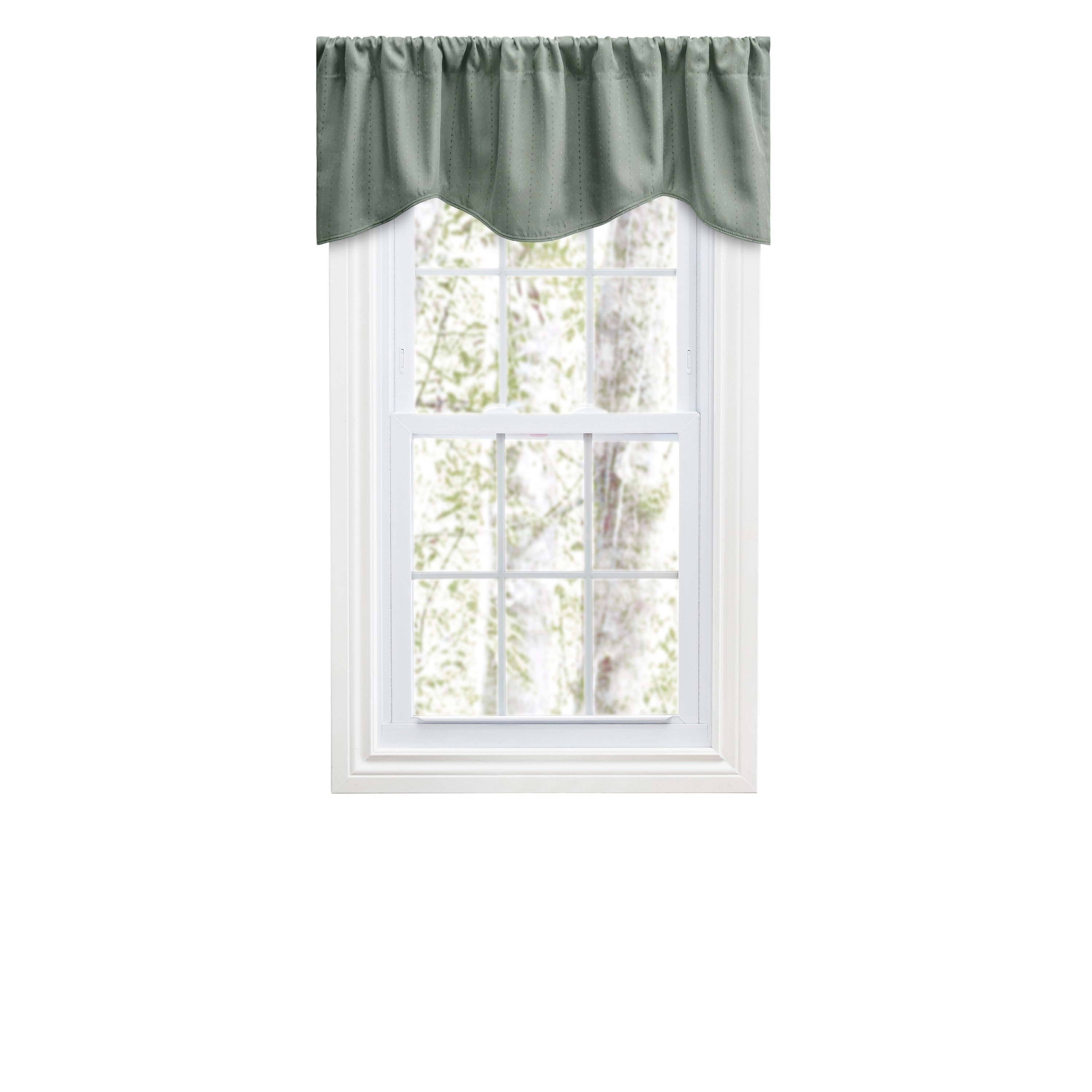 Grand Pointe Elegant Dotted Rod Pocket M-Shaped Curtain Valance