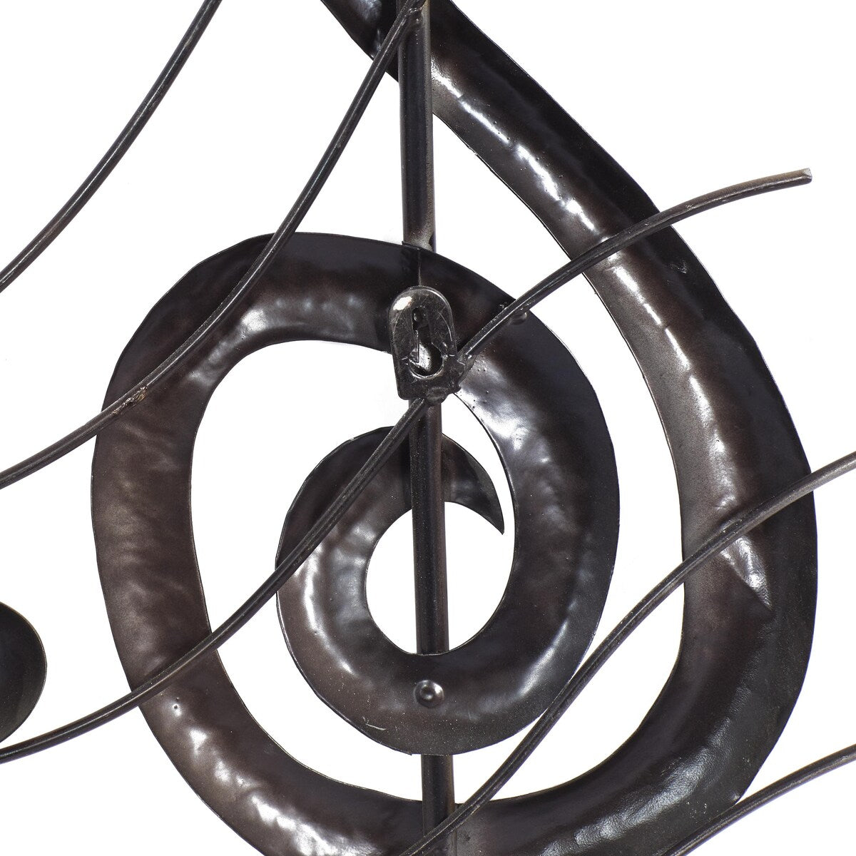 Metal Musical Notes Home Wall Decor with Gold Details - Brown - Roche River Decor