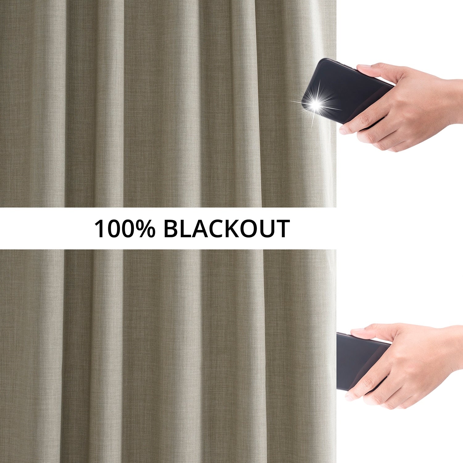 Exclusive Fabrics Performance Linen Luxury Blackout Curtains (1 Panel) - Thermal Insulation, Elegant Blackout Drapery