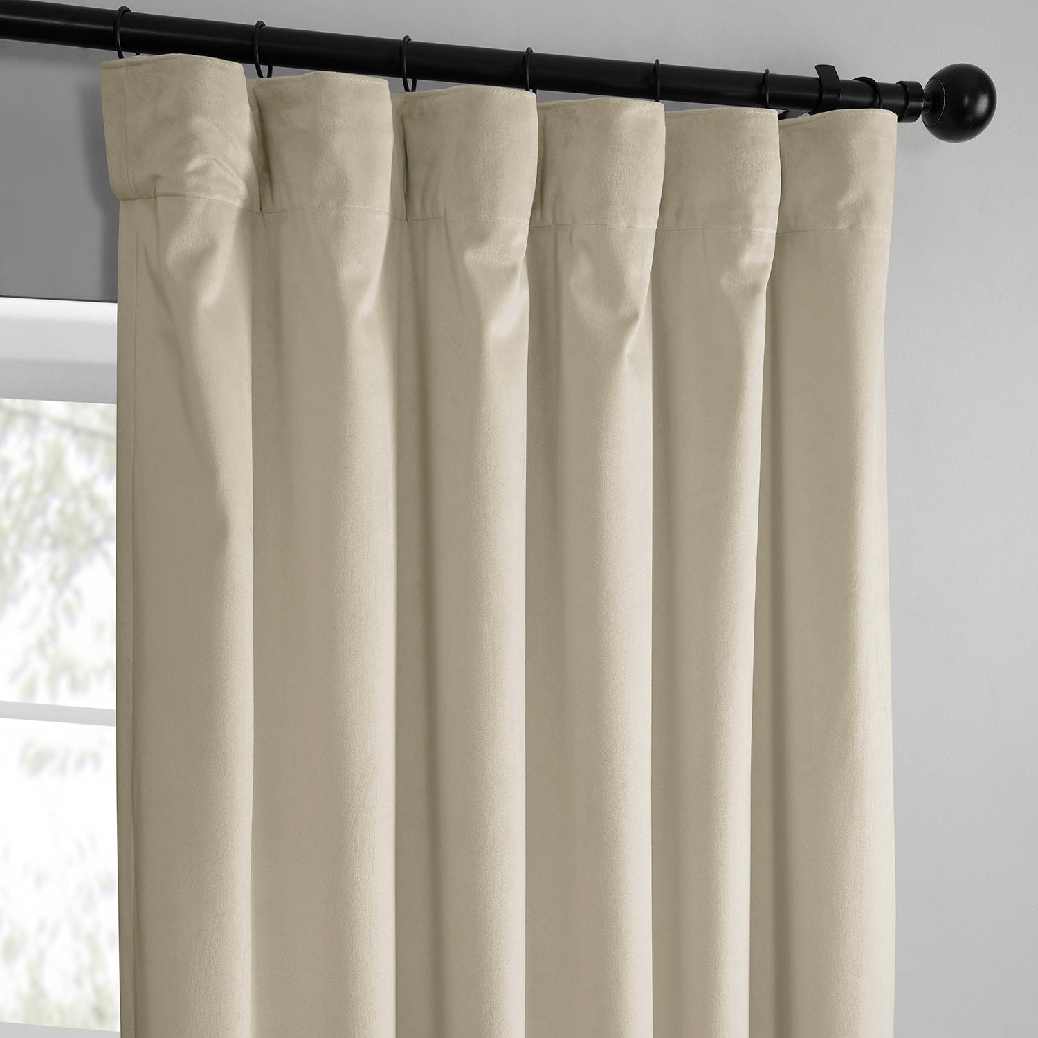 Exclusive Fabrics Simply Velvet Room Darkening Curtains 2 Panels Set - Velvet Window Curtains for Living Room & Bedroom