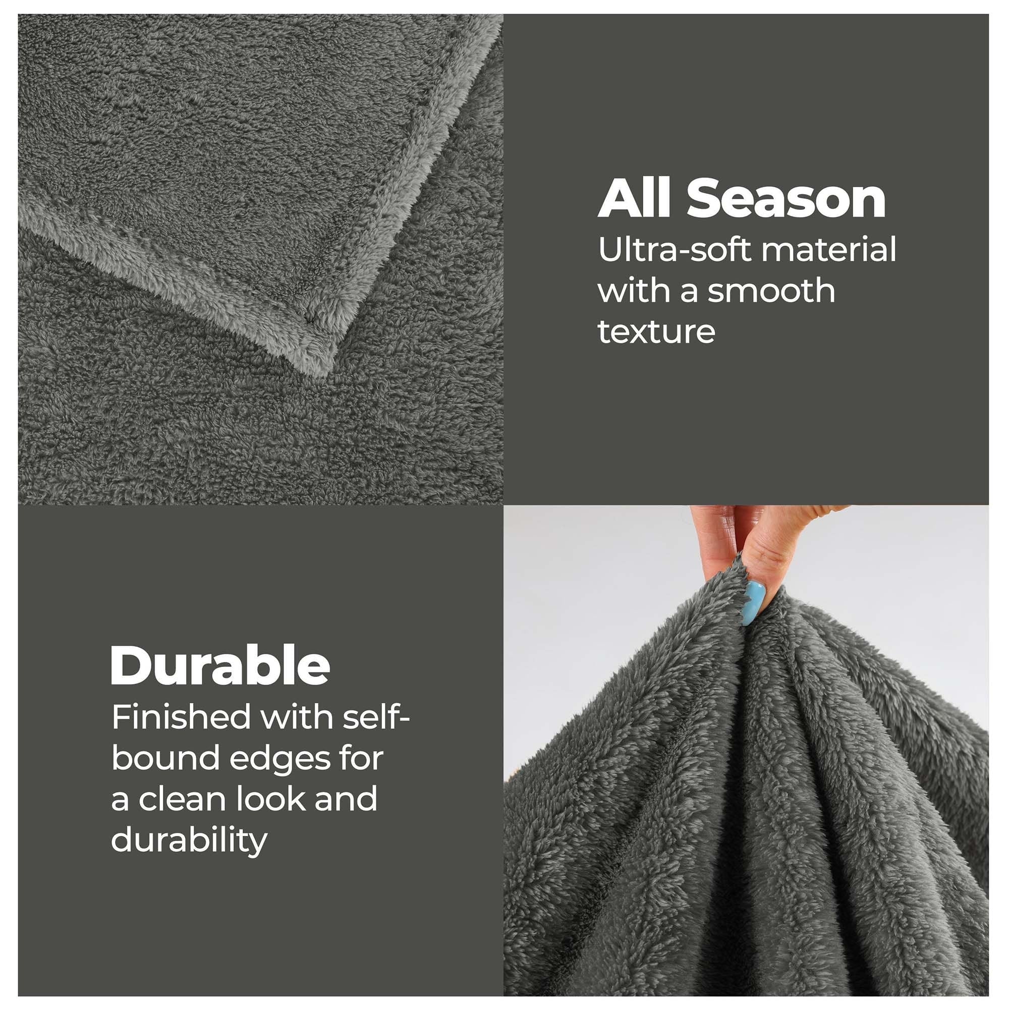 Superior Classic Solid Fleece Blanket Plush Medium Weight