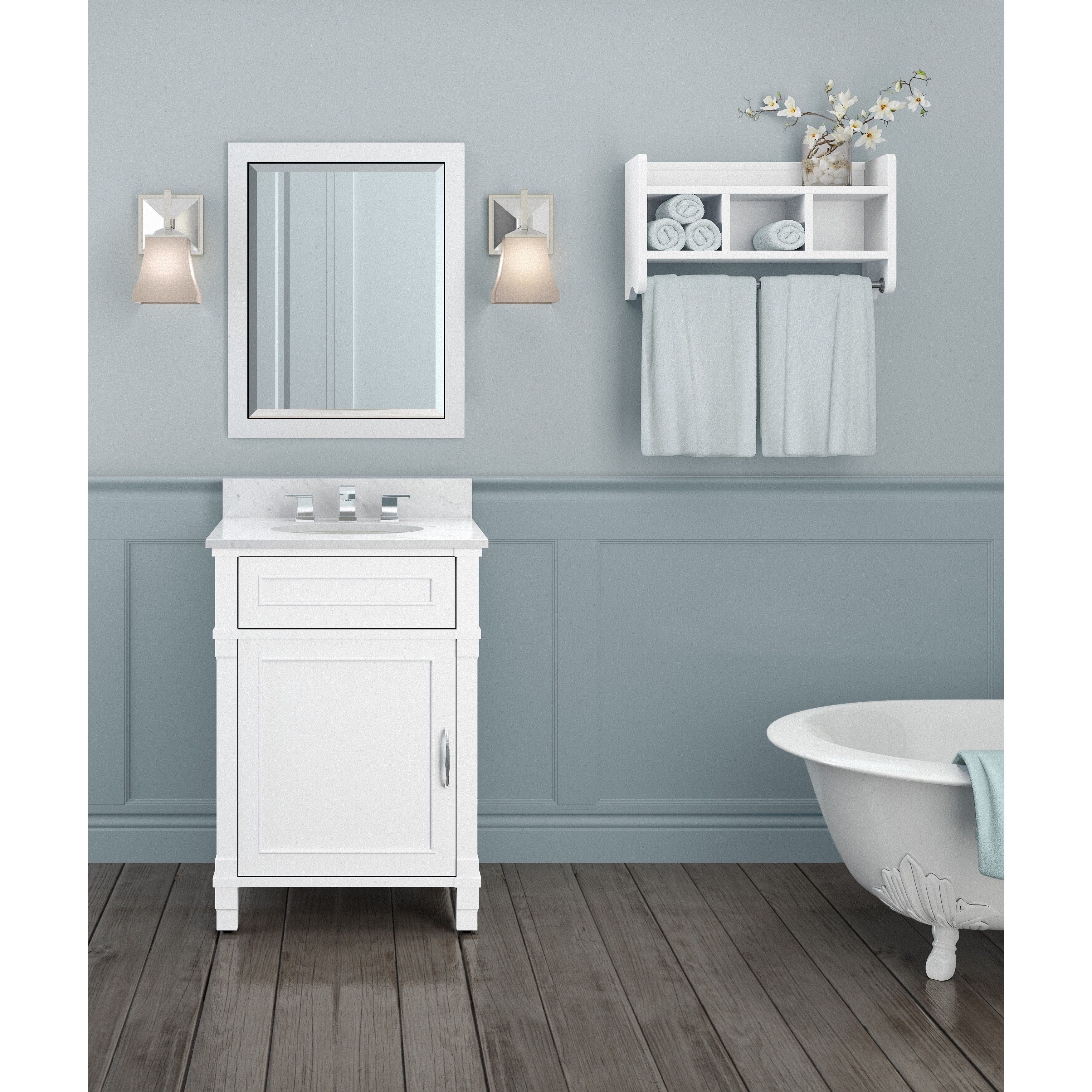 Alaterre 24-inch Bath Wood Frame Vanity Mirror