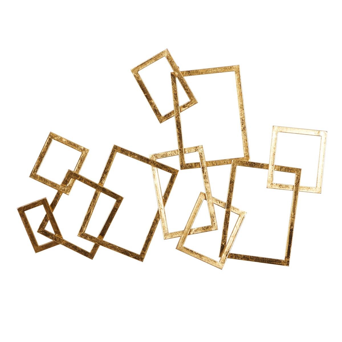 Metal Geometric Overlapping Rectangle Home Wall Decor - Gold - CosmoLiving by Cosmopolitan