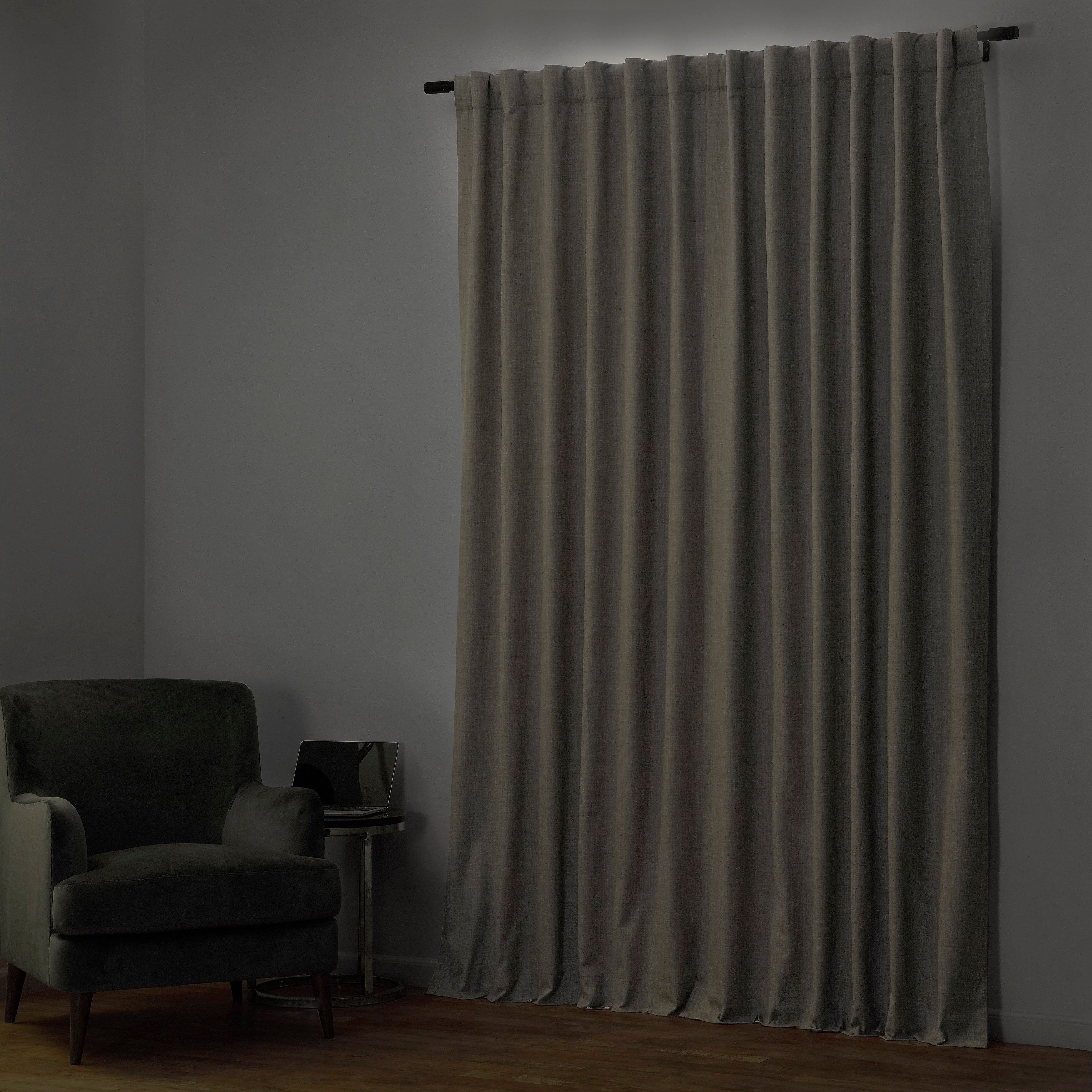 Exclusive Fabrics Extra Wide Performance Linen Blackout Curtains (1 Panel) Thermal Insulated Window Curtains