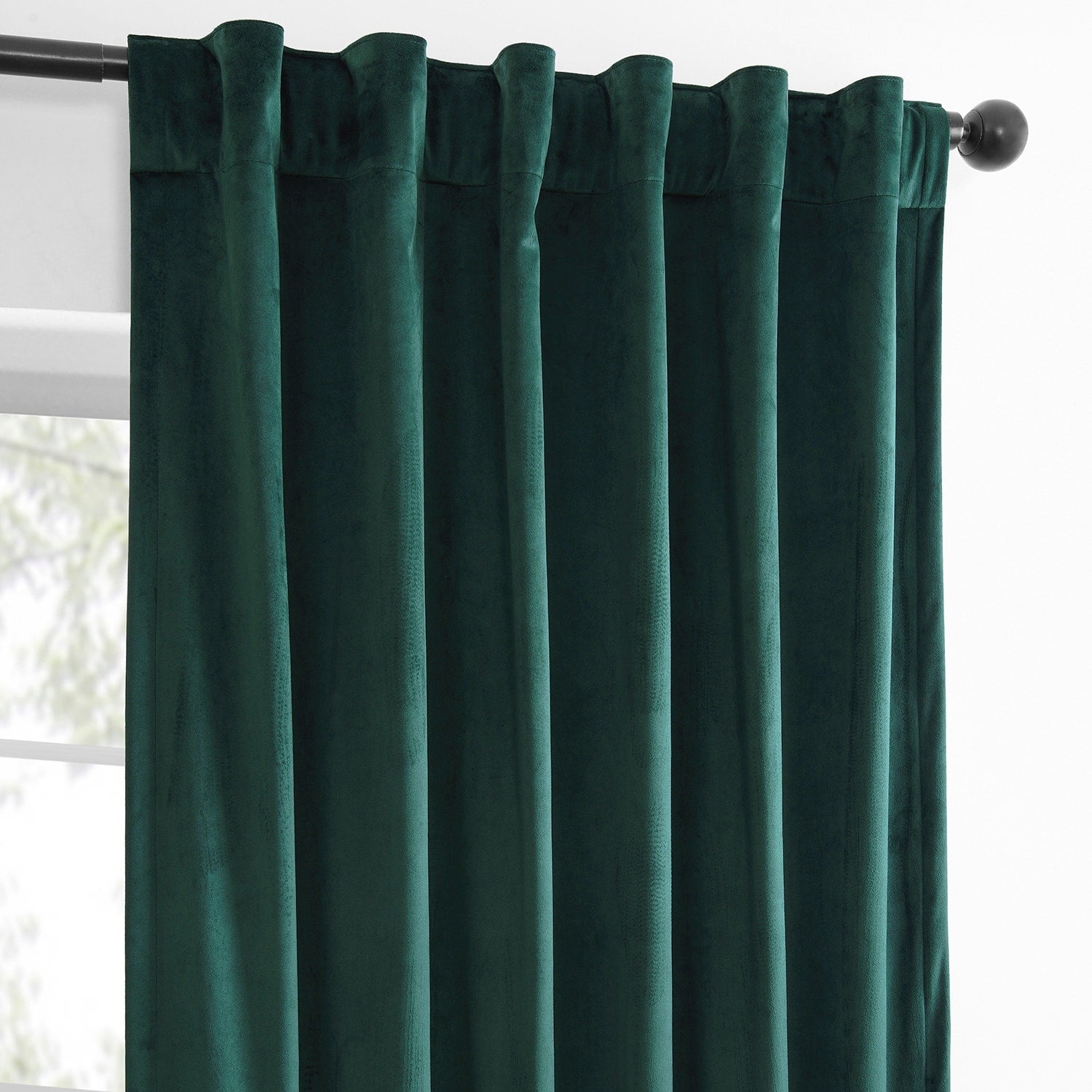 Exclusive Fabrics Simply Velvet Room Darkening Curtains 2 Panels Set - Velvet Window Curtains for Living Room & Bedroom