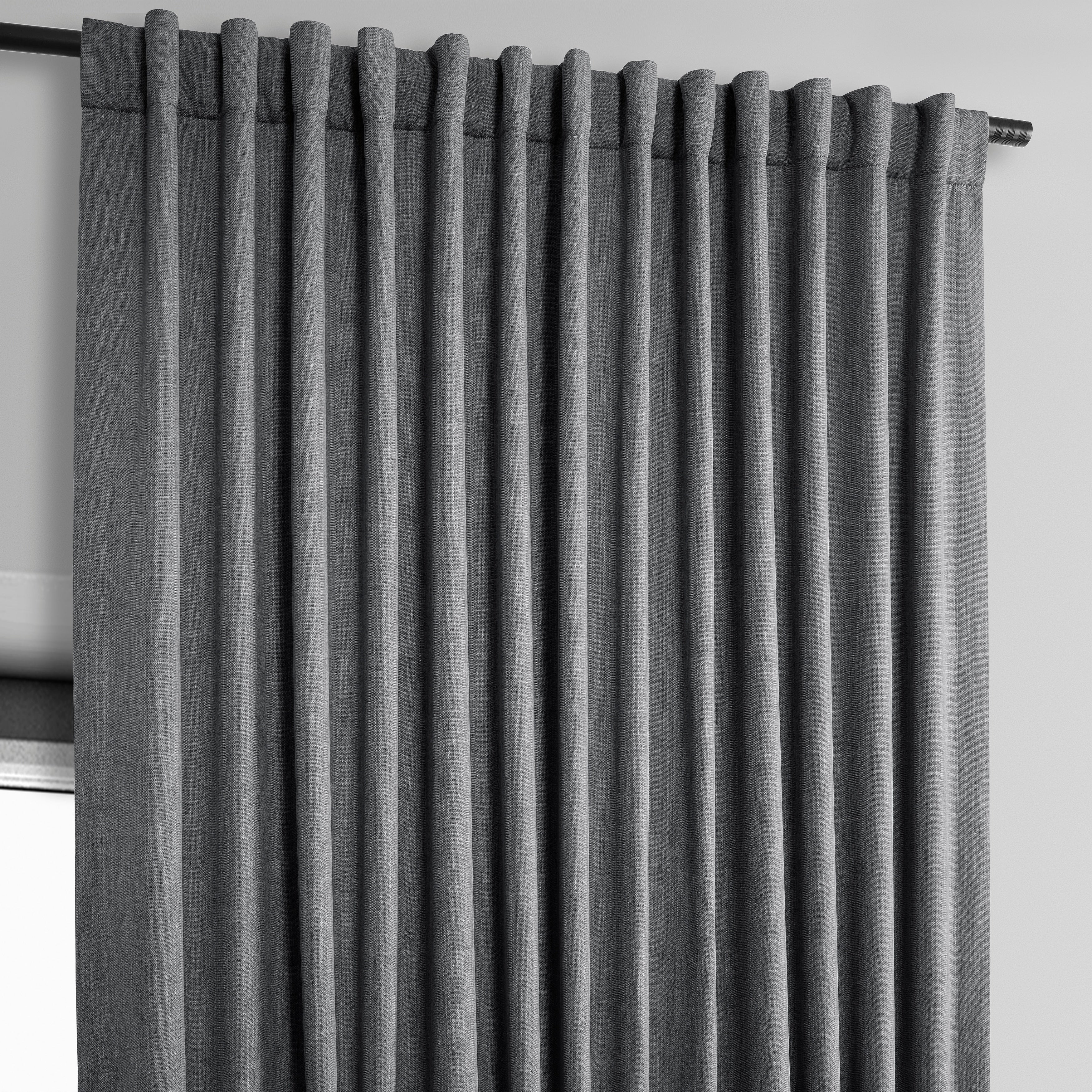 Exclusive Fabrics Faux Linen Extra Wide Room Darkening Curtains (1 Panel)