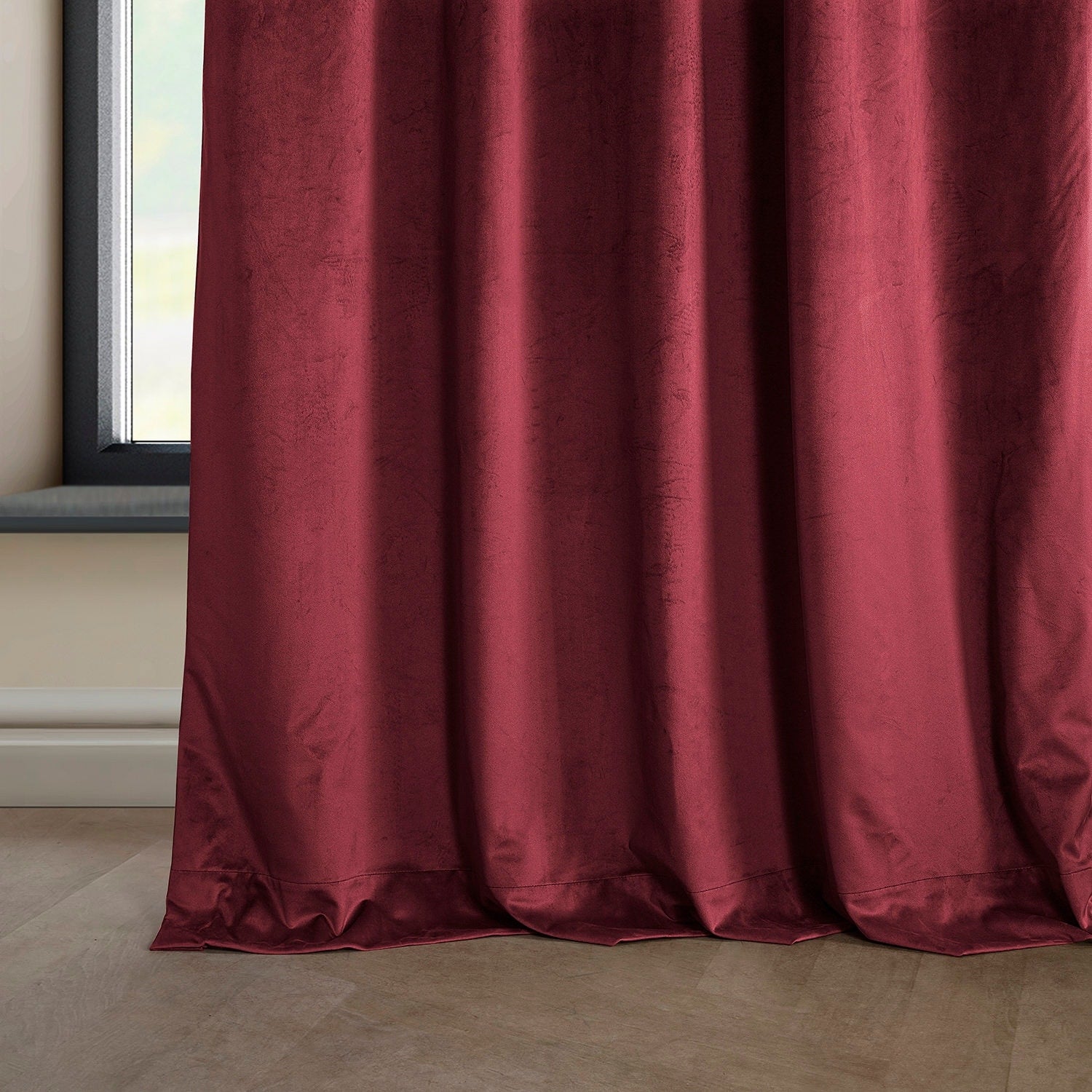 Exclusive Fabrics Heritage Plush Velvet Room Darkening Curtain (1 Panel) - Luxurious Single Drapery for Enhanced Room Darkening