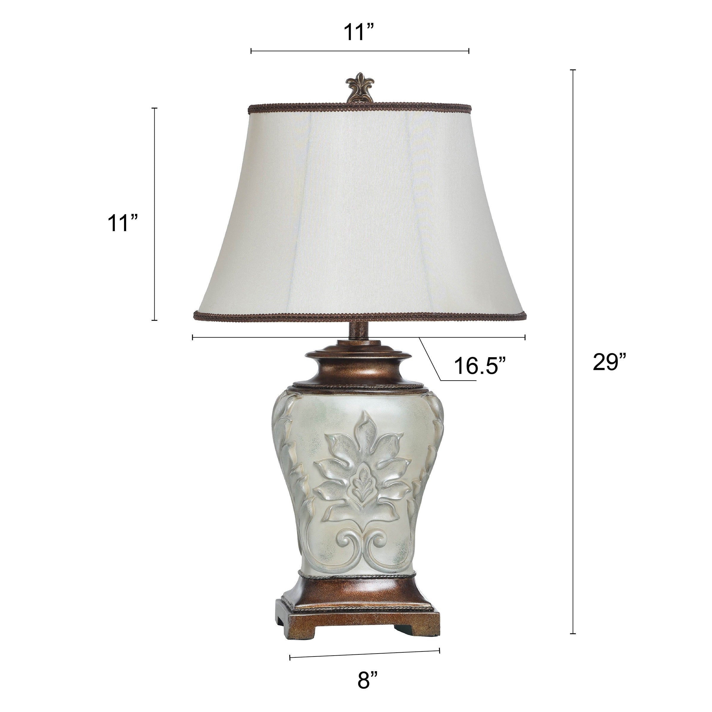 StyleCraft Magonia Table Lamp - Cream, Off-White With Antique Gold Accent Finish