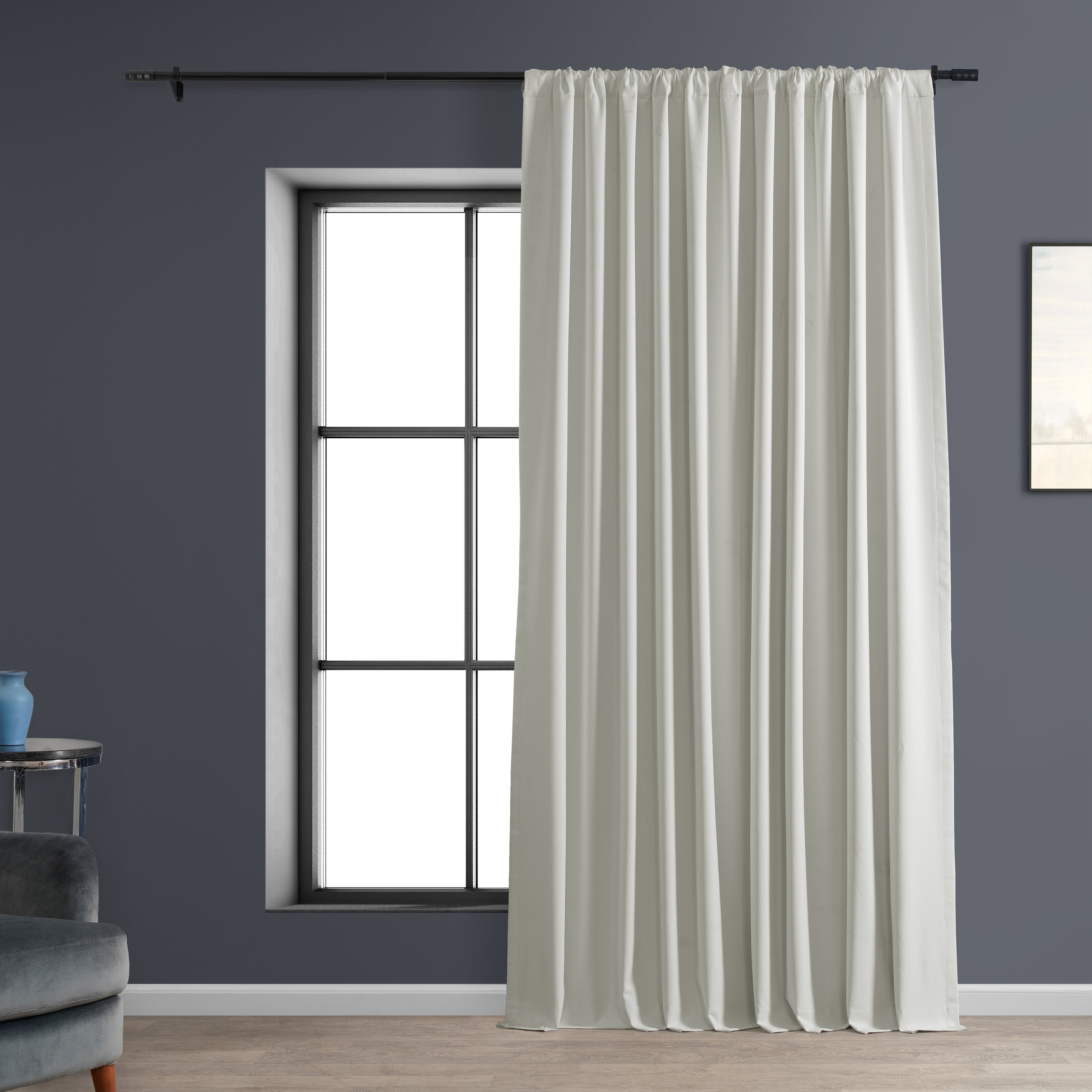 Exclusive Fabrics Extra Wide Performance Linen Blackout Curtains (1 Panel) Thermal Insulated Window Curtains