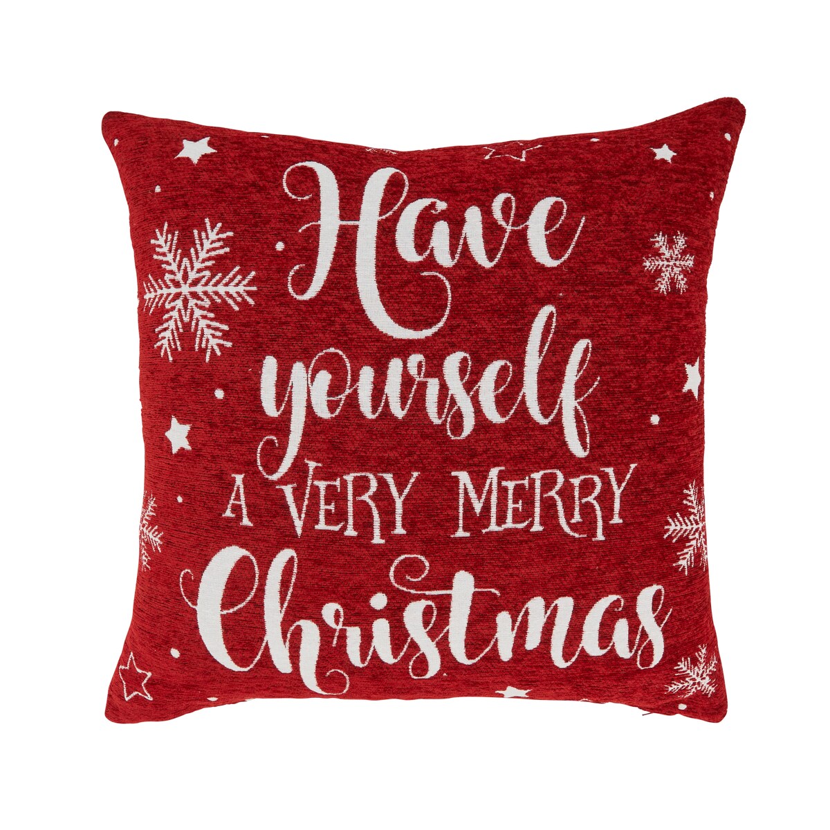 Festive Delight Chenille Jacquard Holiday Throw Pillow