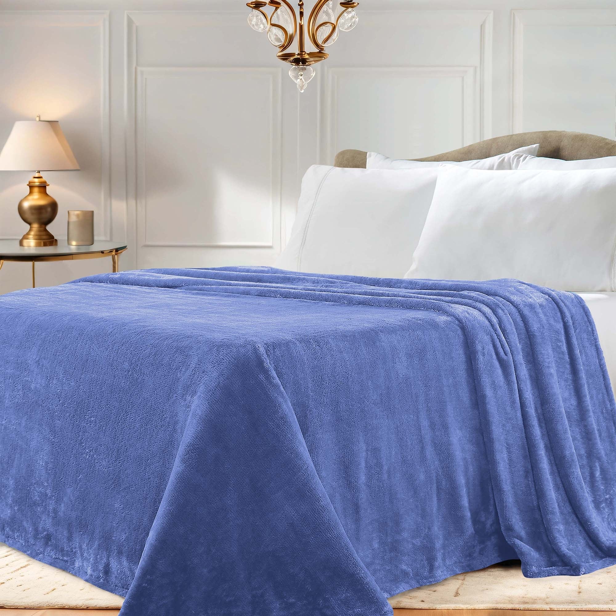 Superior Classic Solid Fleece Blanket Plush Medium Weight