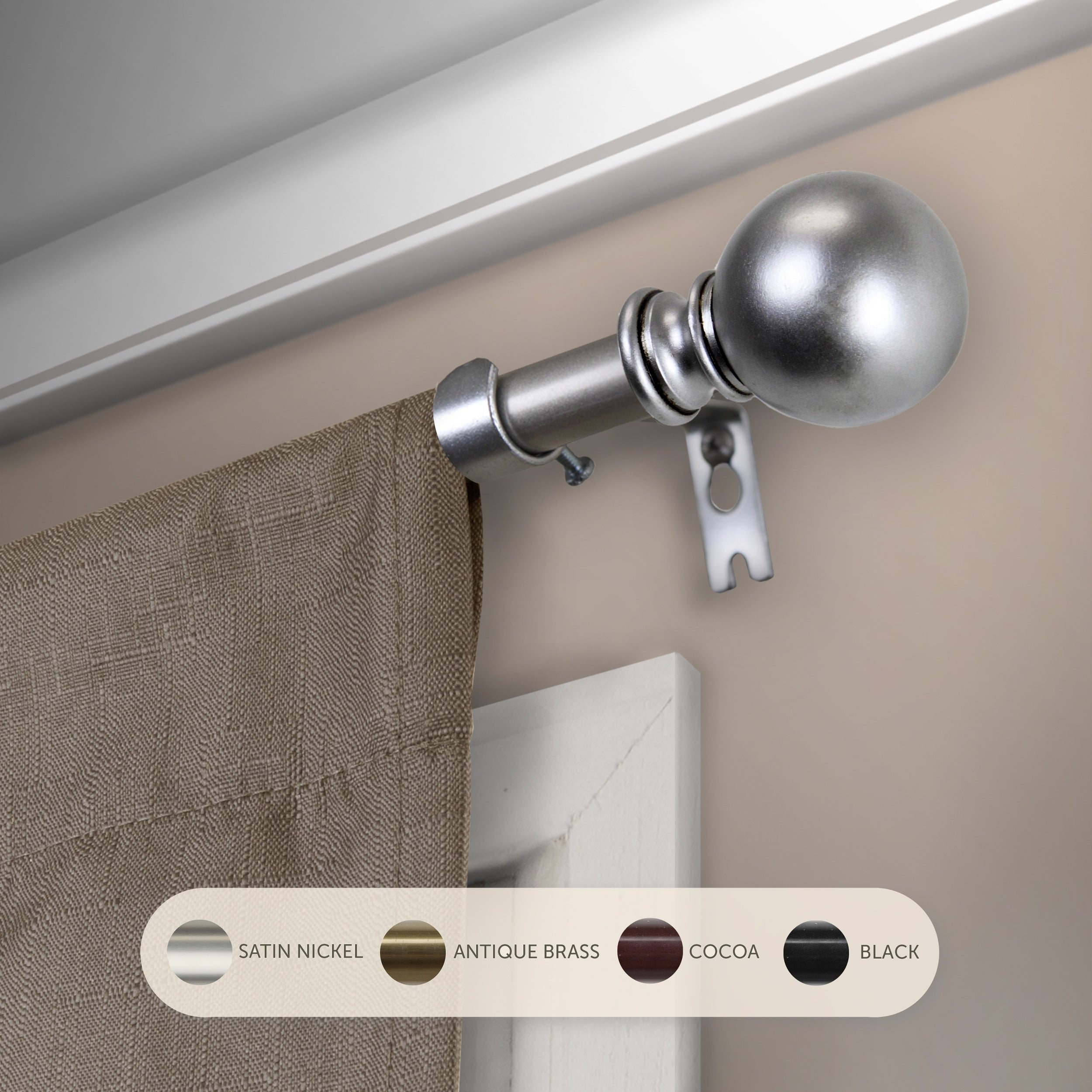 InStyleDesign Modern Orb Adjustable Curtain Rod