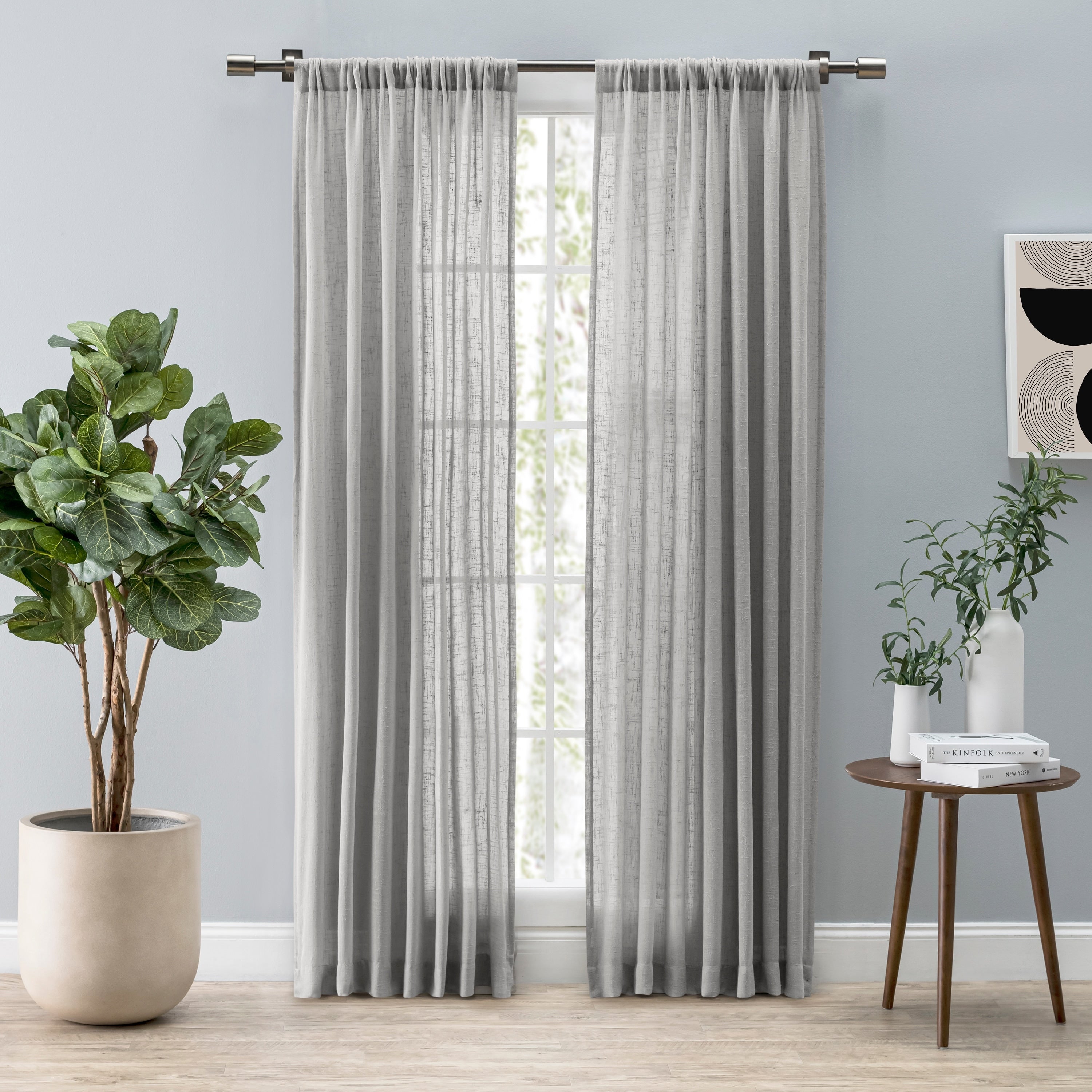 Shannon Premium Slubbed Linen Rod Pocket Curtain Panel