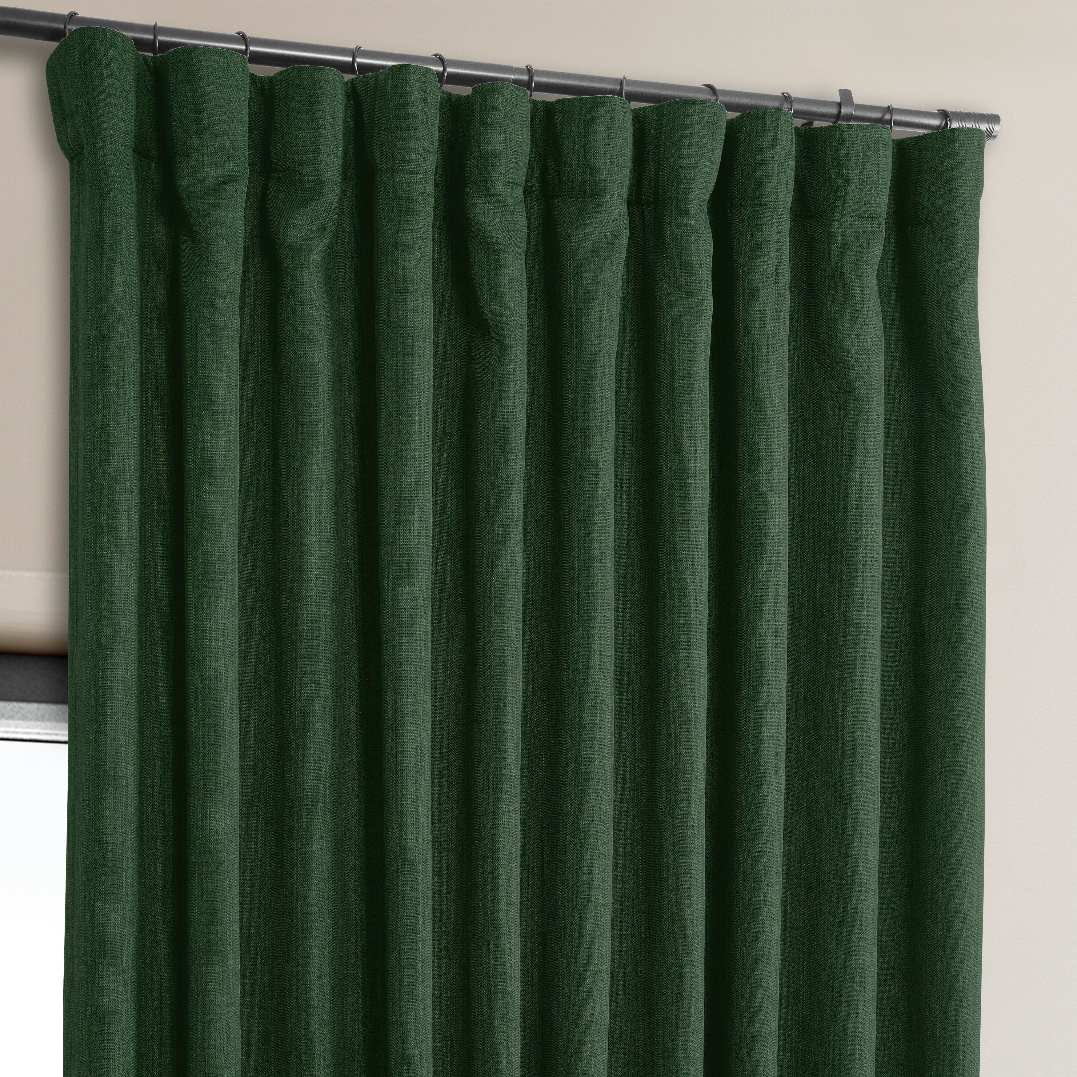 Exclusive Fabrics Faux Linen Extra Wide Room Darkening Curtains (1 Panel)