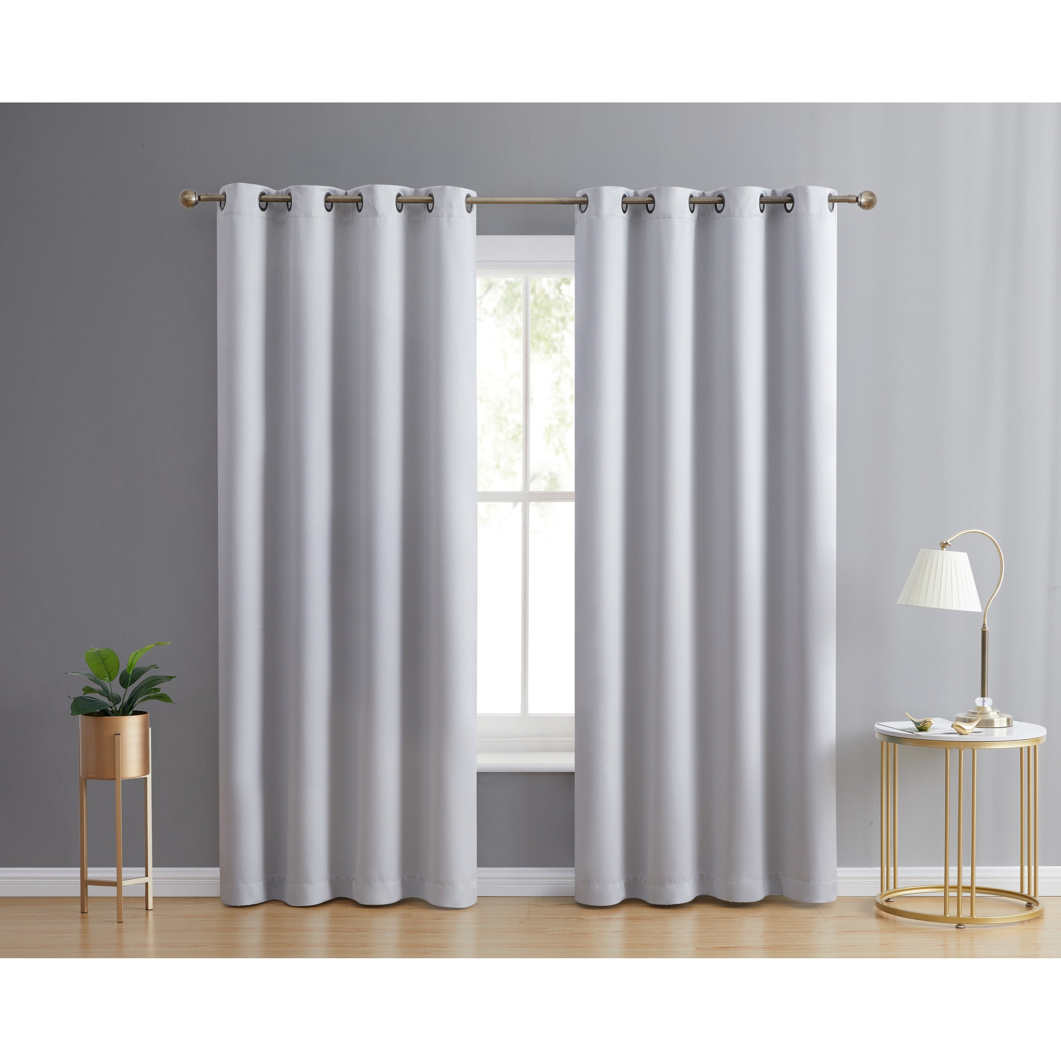 HLC.me Laurance 100% Blackout Curtains - Thermal Insulation Energy Efficient Grommet Window Curtains, Set of 2