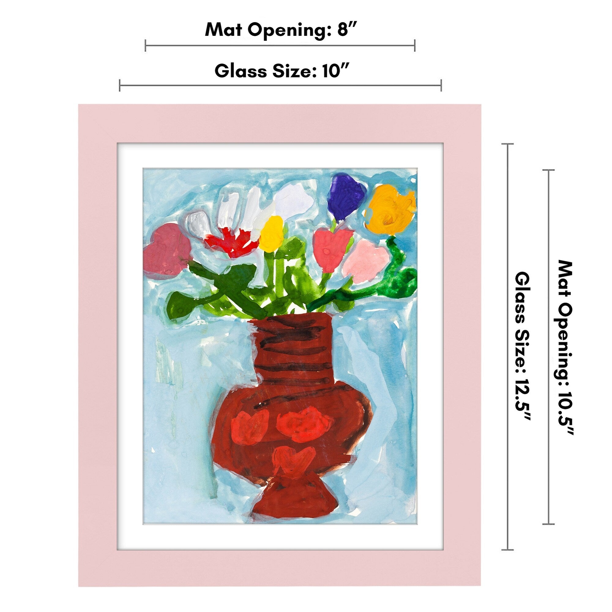 Americanflat 10x12.5 Front-loading Kids Art Frame with Mat