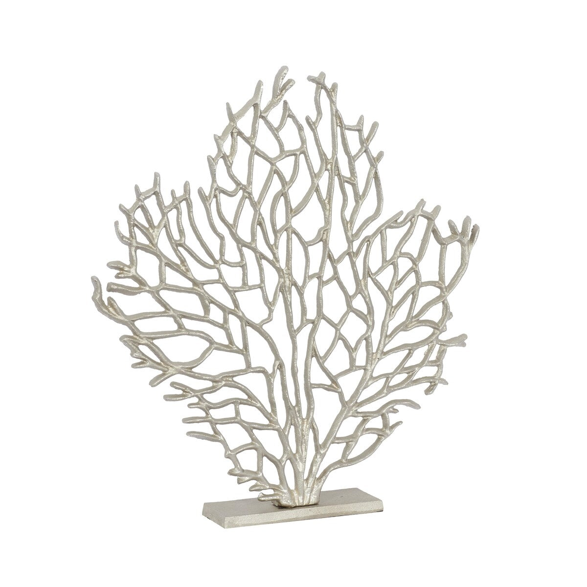 Aluminum Metal Coral Decorative Sculpture - Silver - Roche River Decor