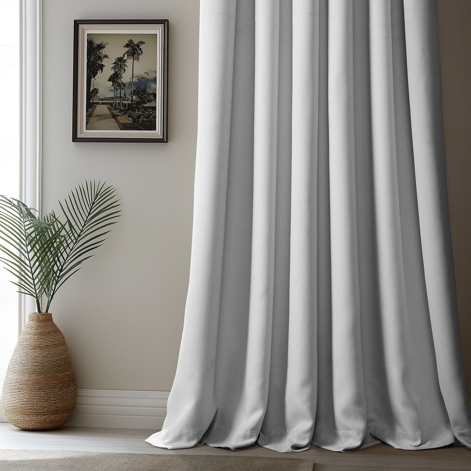 Exclusive Fabrics Faux Linen Extra Wide Room Darkening Curtains (1 Panel)