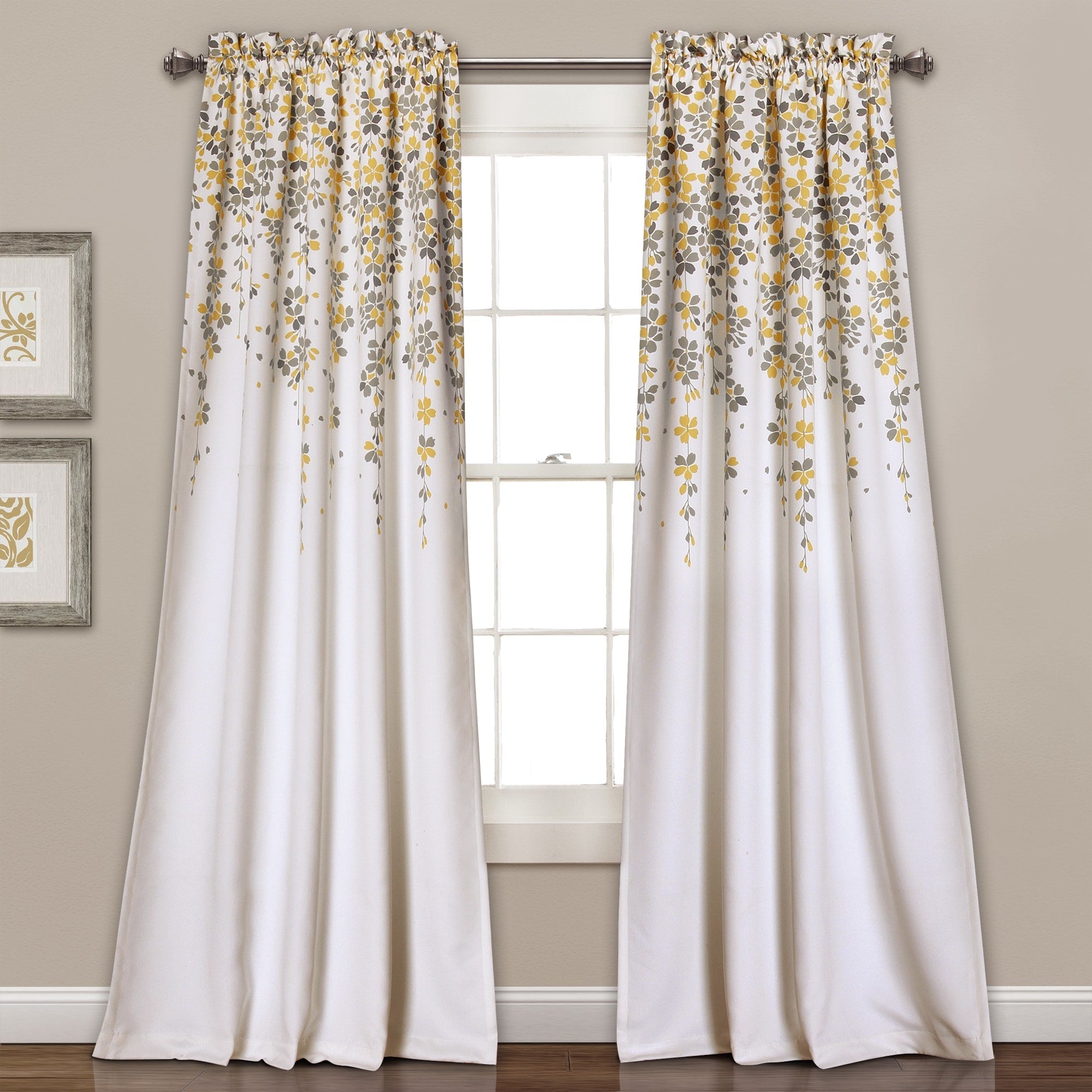 Lush Decor Weeping Flowers Room Darkening Curtain Panel Pair