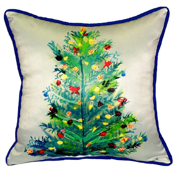 Christmas Tree Multicolor Polyester Indoor/Outdoor Throw Pillow