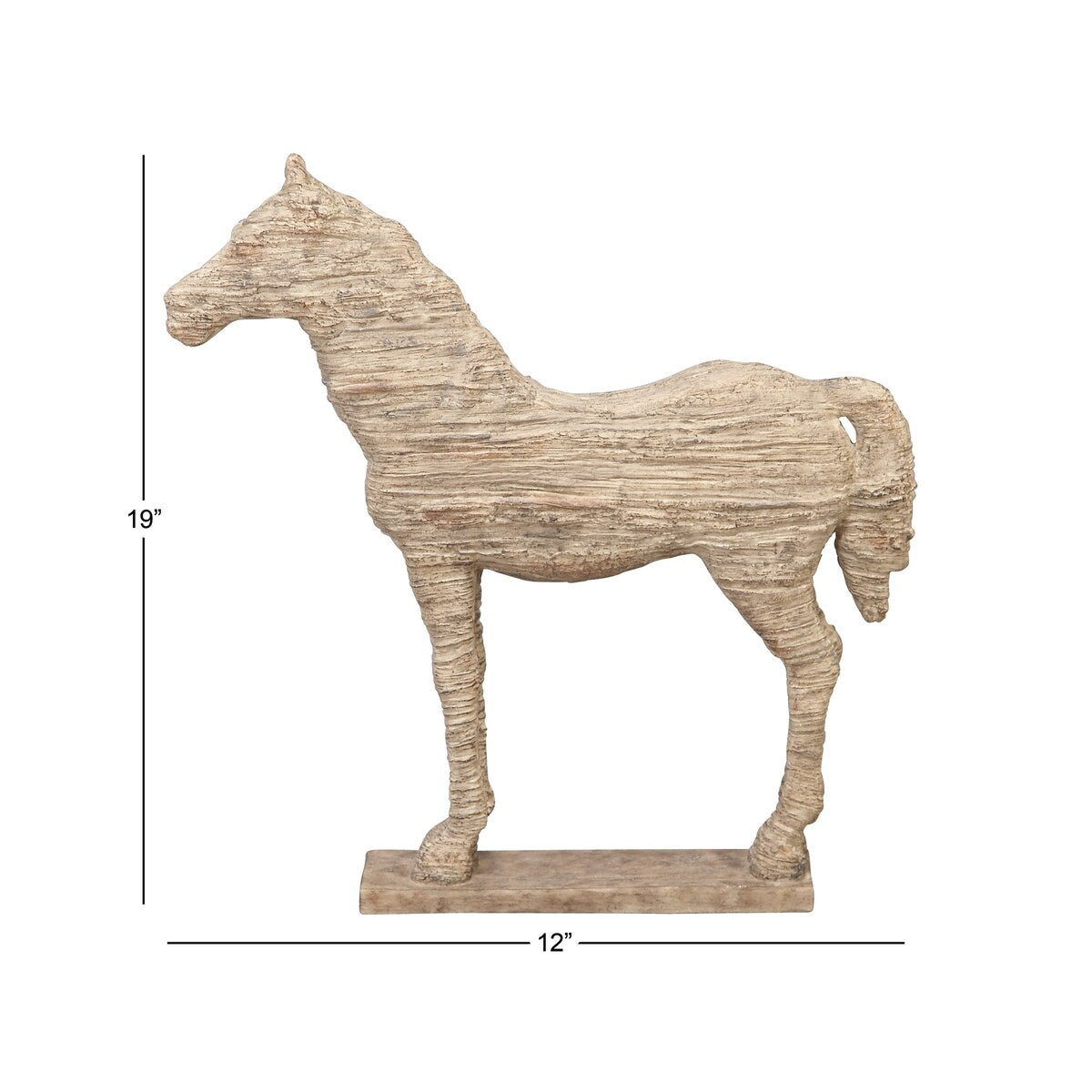 Polystone Horse Decorative Sculpture - Beige - Roche River Decor