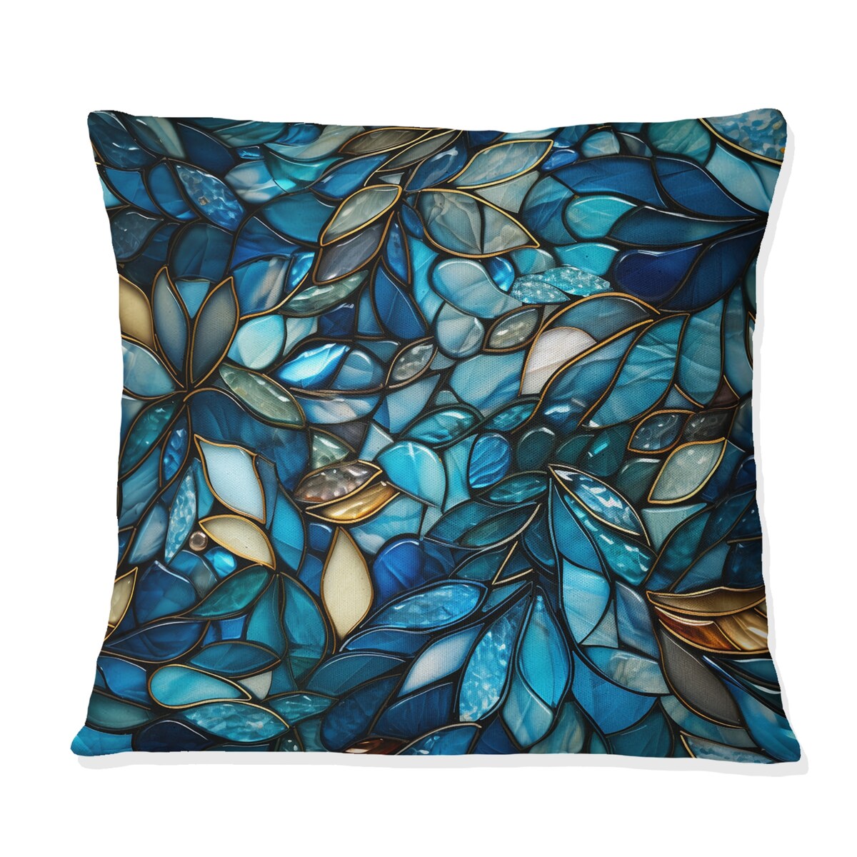 Designart Ocean Mosaic Tropical Pattern Tropical Printed Throw Pillow