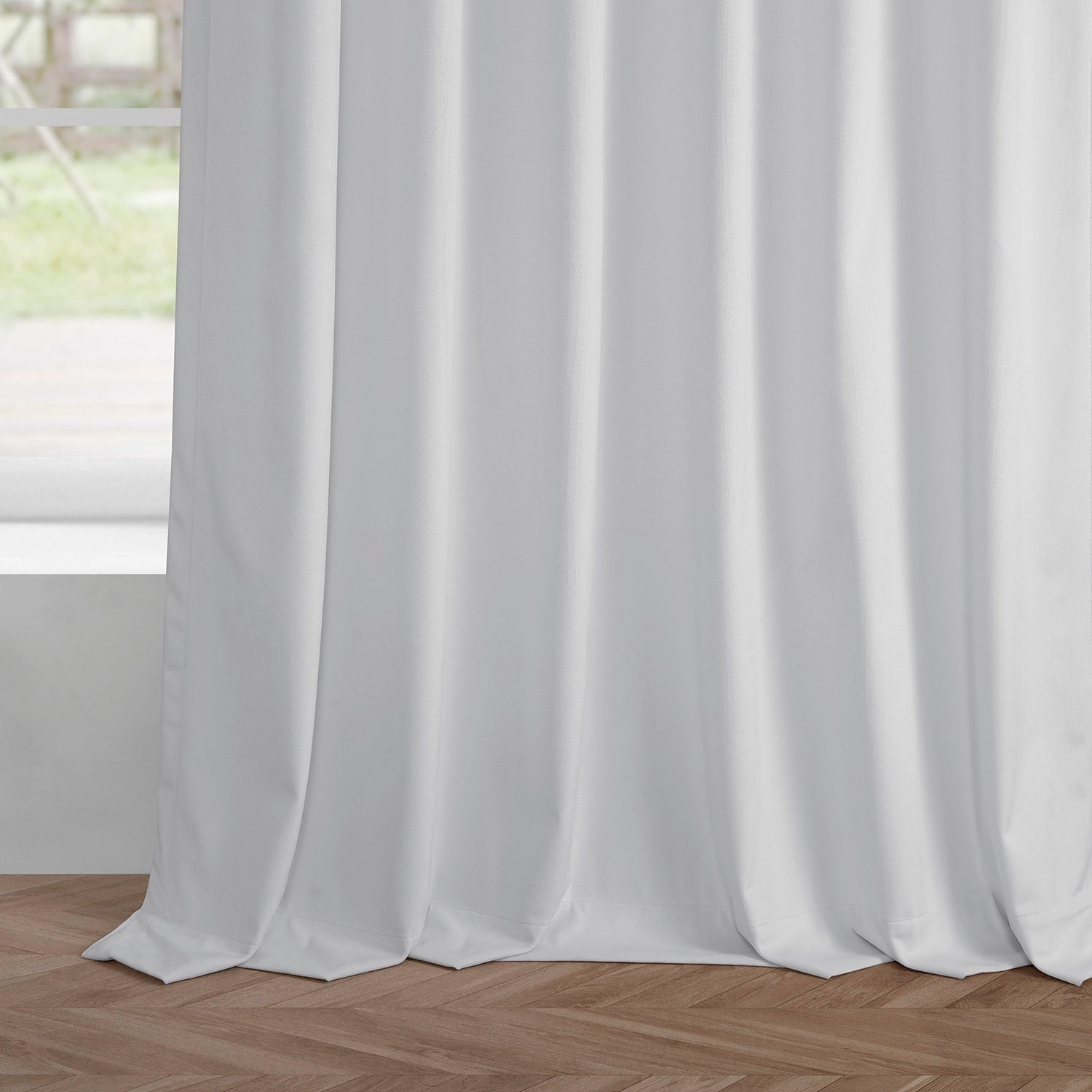 Exclusive Fabrics Simply Velvet Room Darkening Curtains 2 Panels Set - Velvet Window Curtains for Living Room & Bedroom