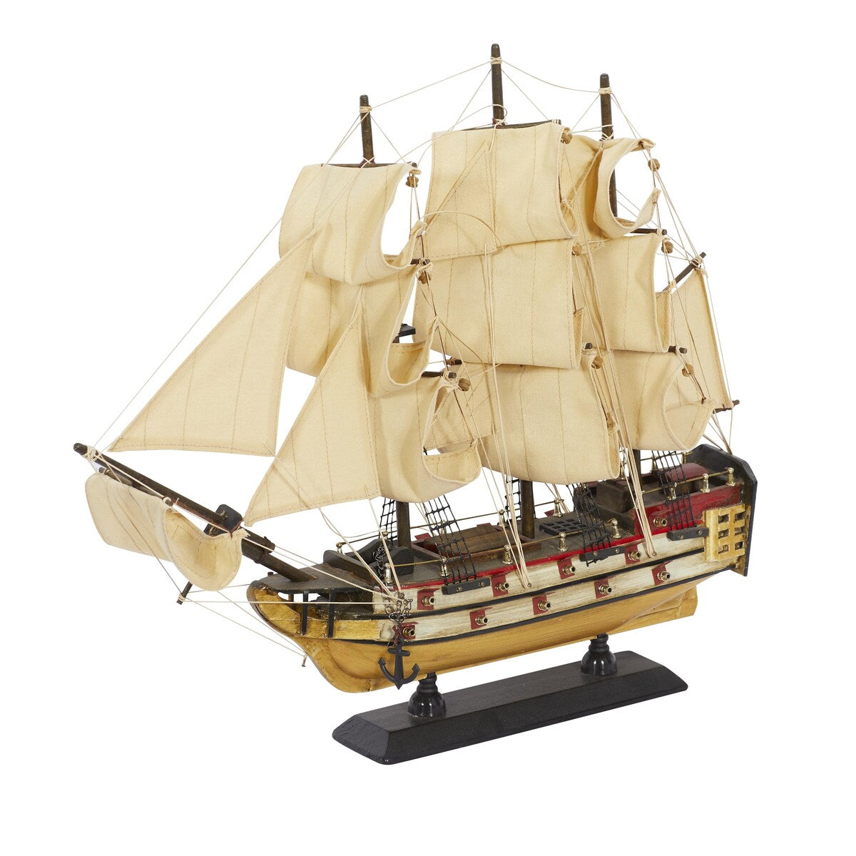 Wood Sail Boat Decorative Sculpture with Lifelike Rigging - Beige - Roche River Decor