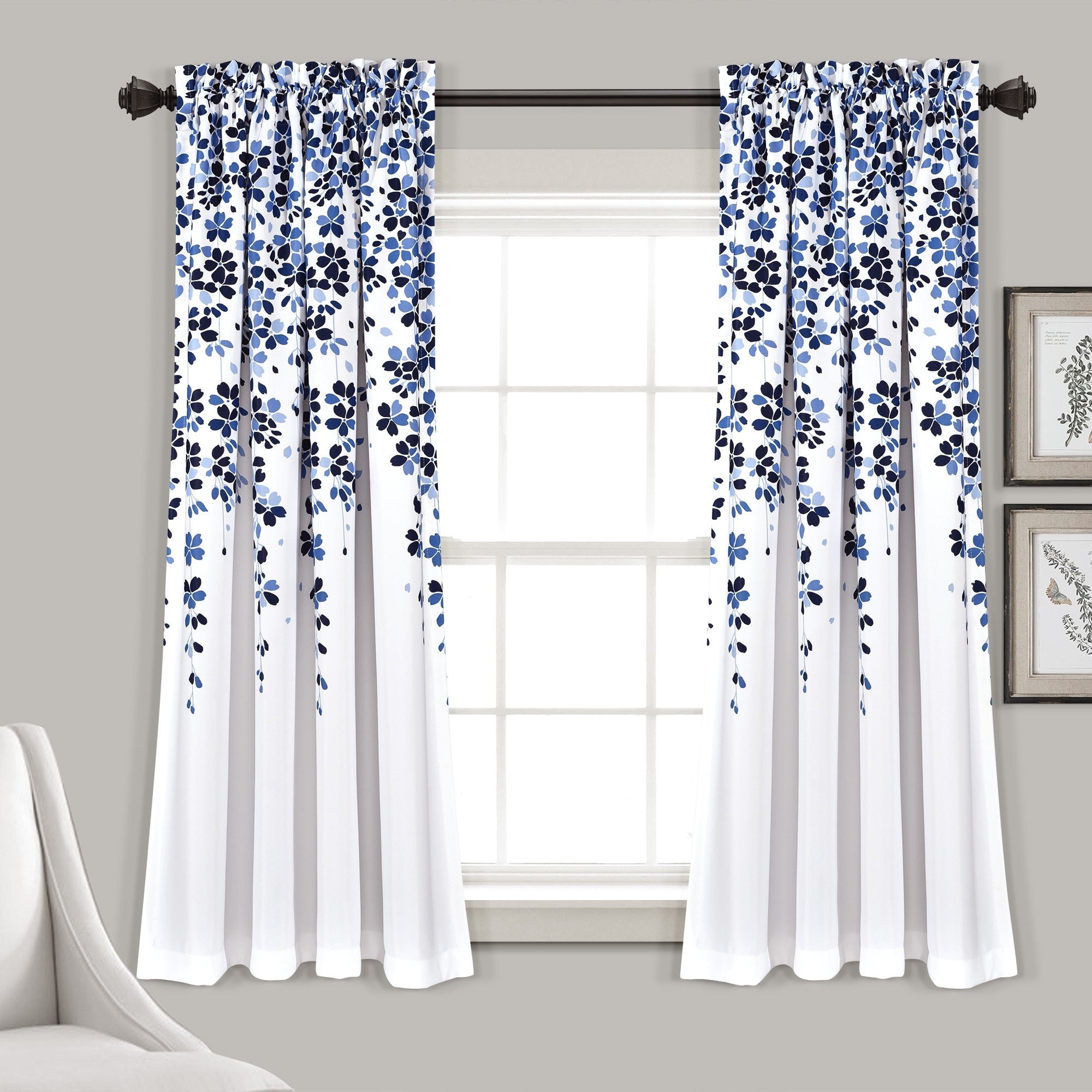 Lush Decor Weeping Flowers Room Darkening Curtain Panel Pair