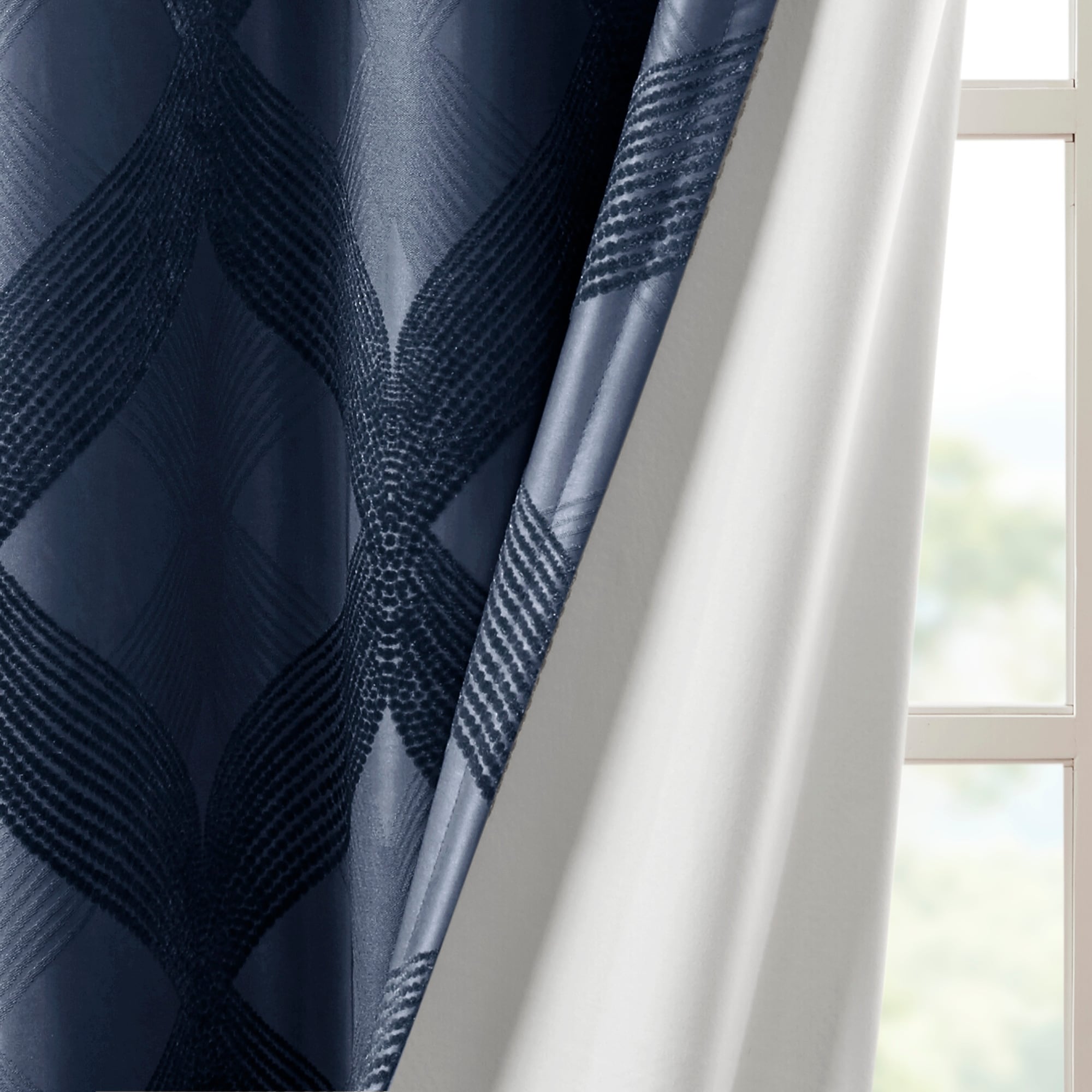 SunSmart Abel Ogee Knitted Jacquard Total Blackout Curtain Panel