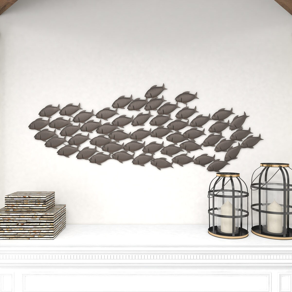 Metal Fish Home Wall Decor - Dark Brown - Roche River Decor