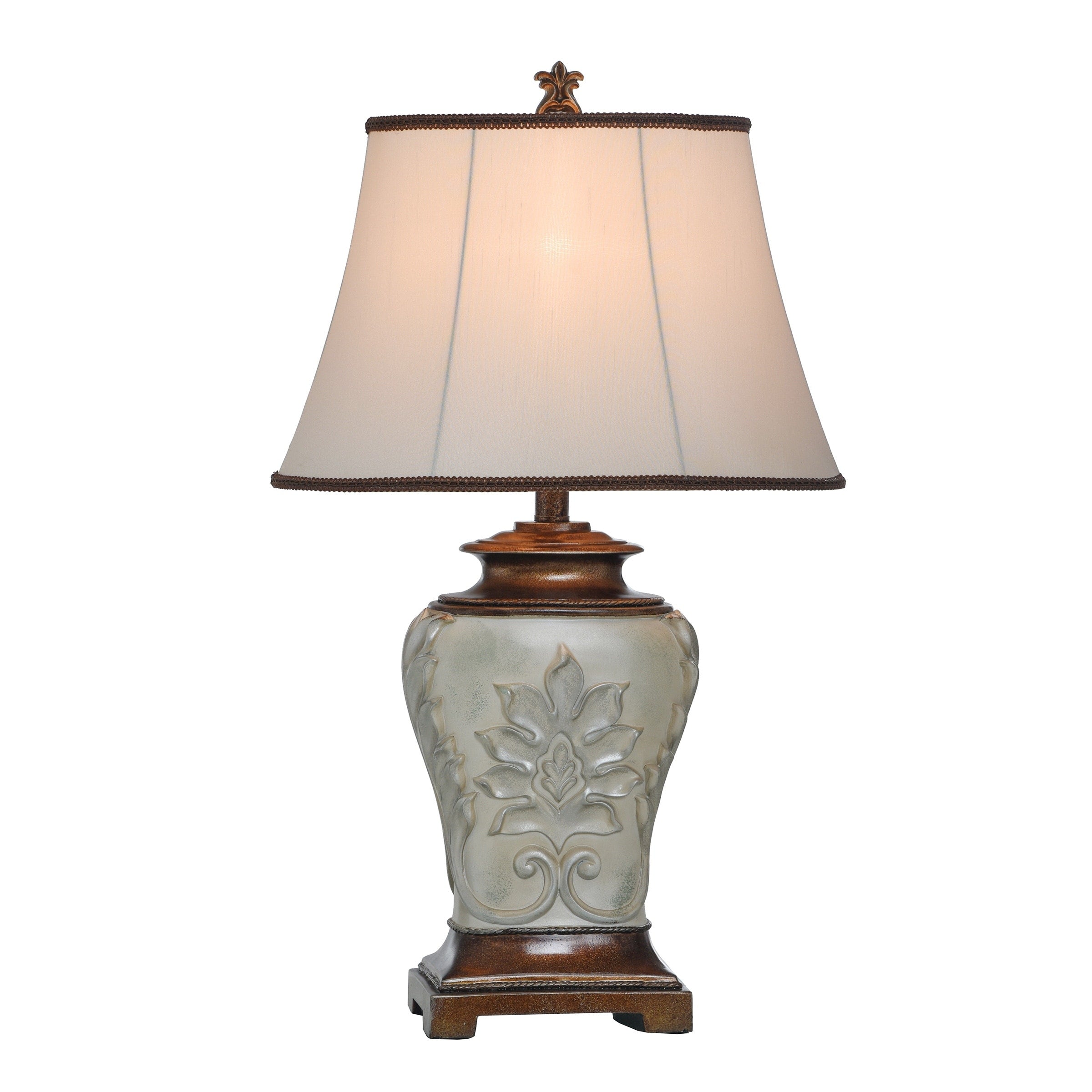 StyleCraft Magonia Table Lamp - Cream, Off-White With Antique Gold Accent Finish