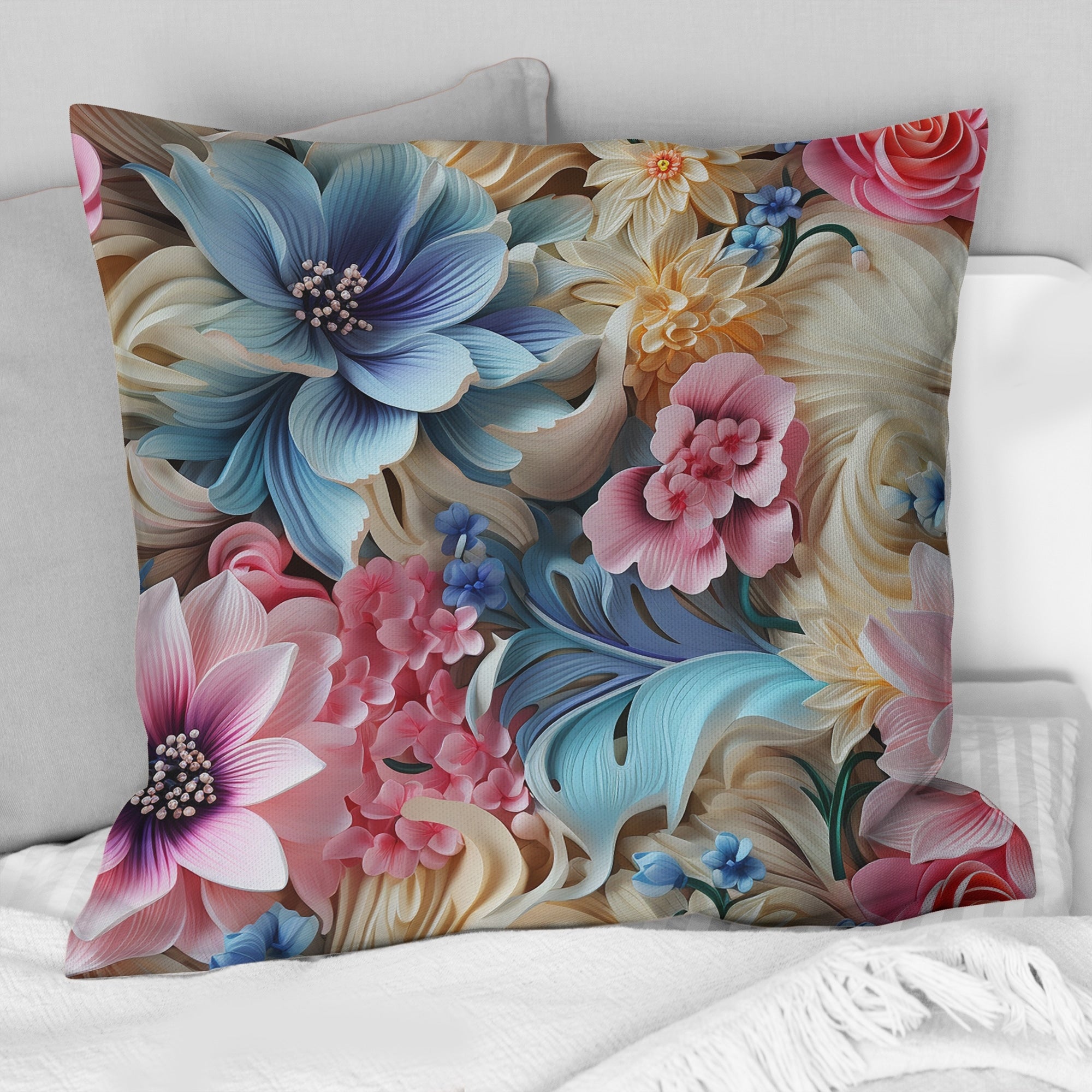 Designart Vintage Pastel Harmonous Paisley Dreams III Floral Printed Throw Pillow