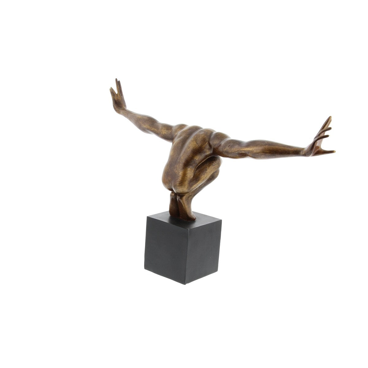 Polystone Diver Decorative Sculpture with Black Base - Bronze - Roche River Decor