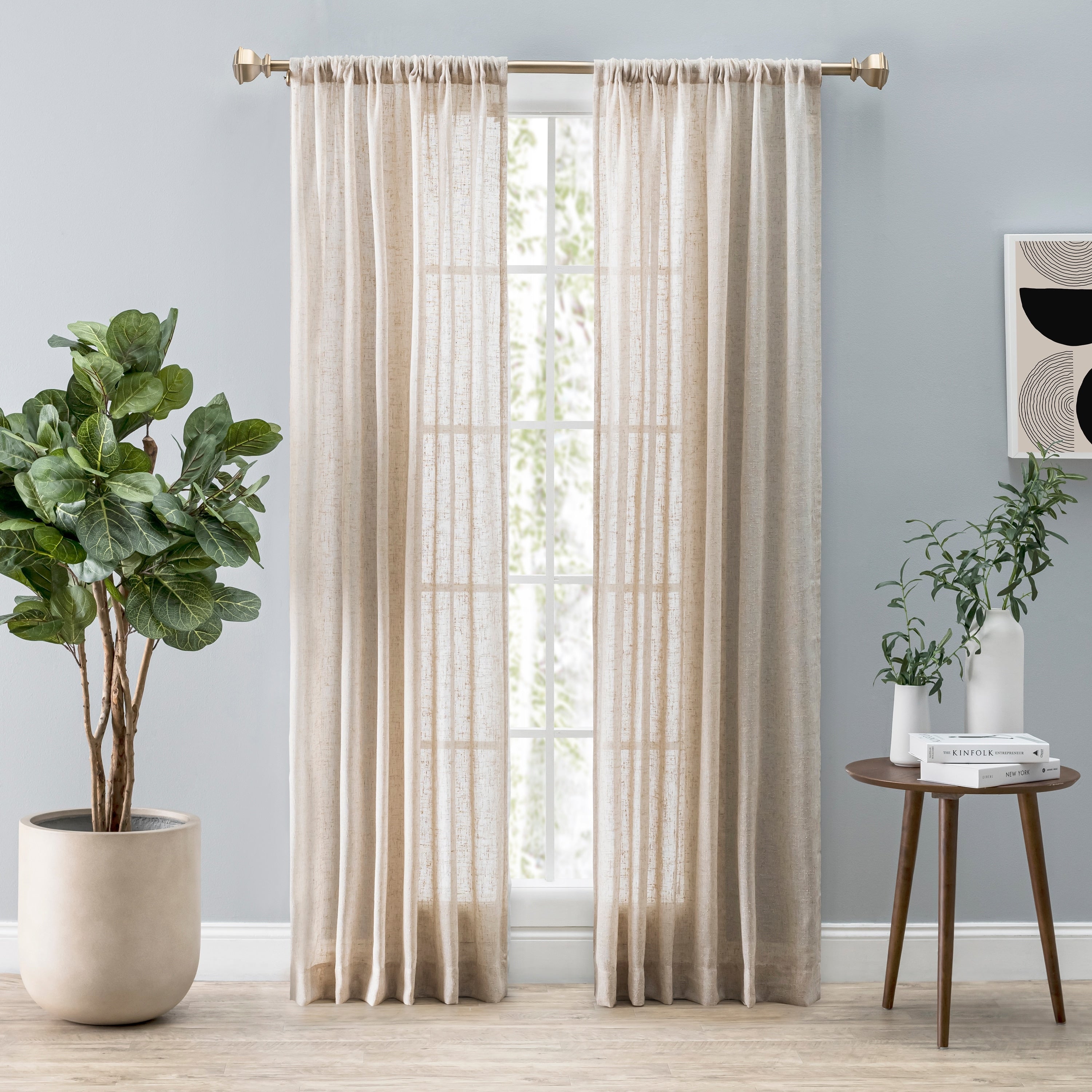 Shannon Premium Slubbed Linen Rod Pocket Curtain Panel