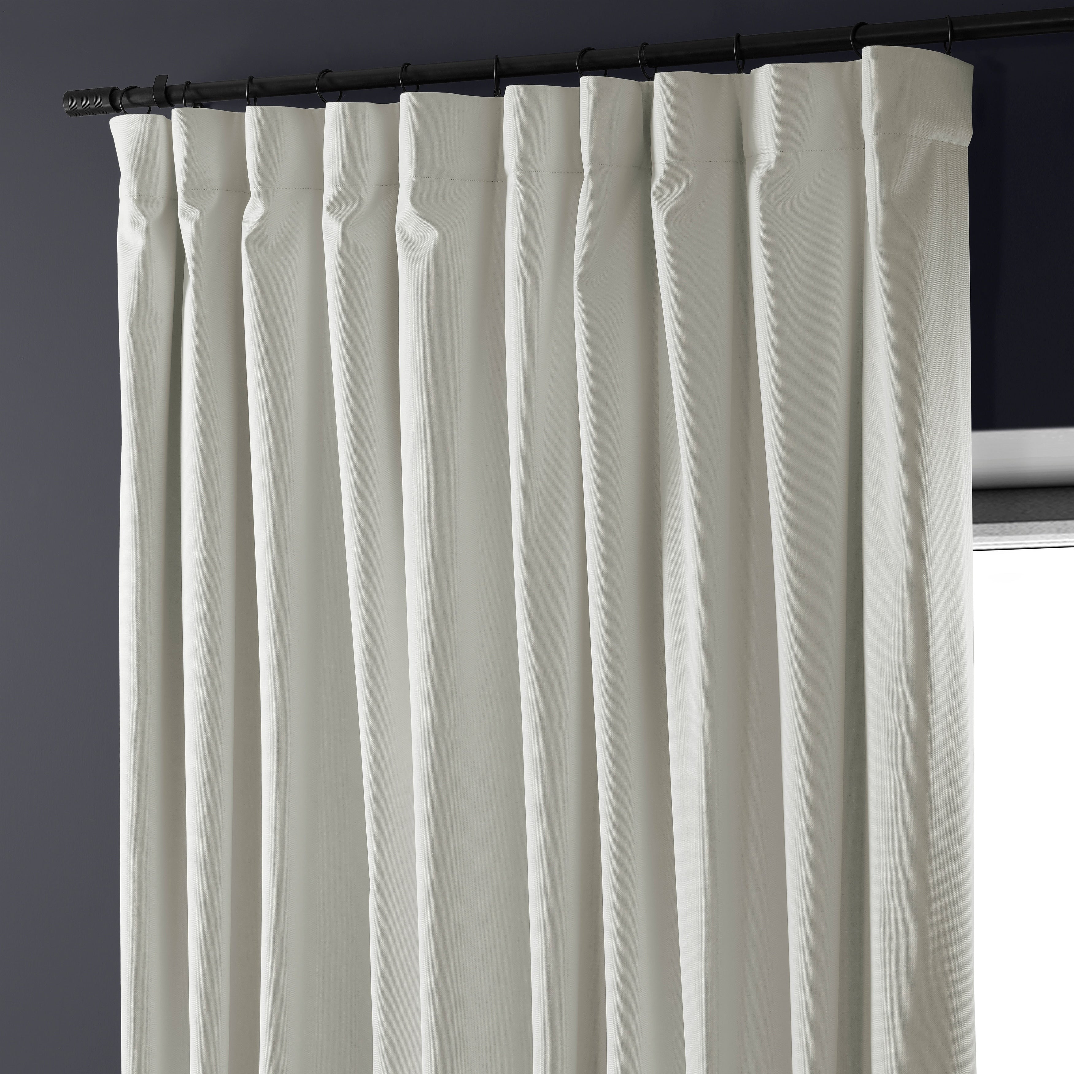 Exclusive Fabrics Extra Wide Performance Linen Blackout Curtains (1 Panel) Thermal Insulated Window Curtains