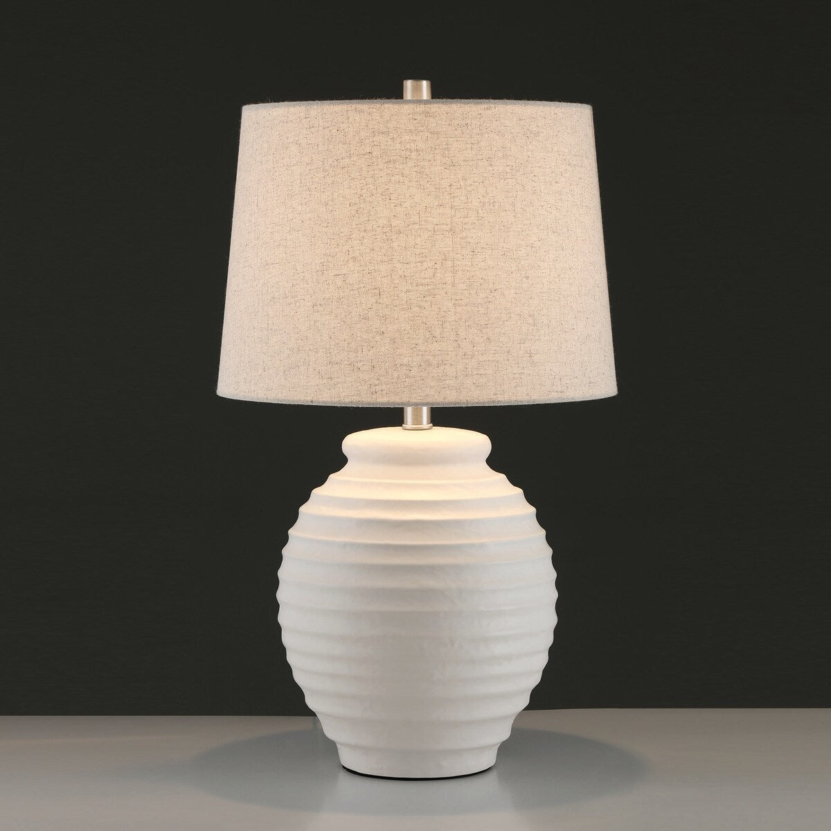 23.75 Coastal Beige Ceramic Table Lamp Set - Set of 2