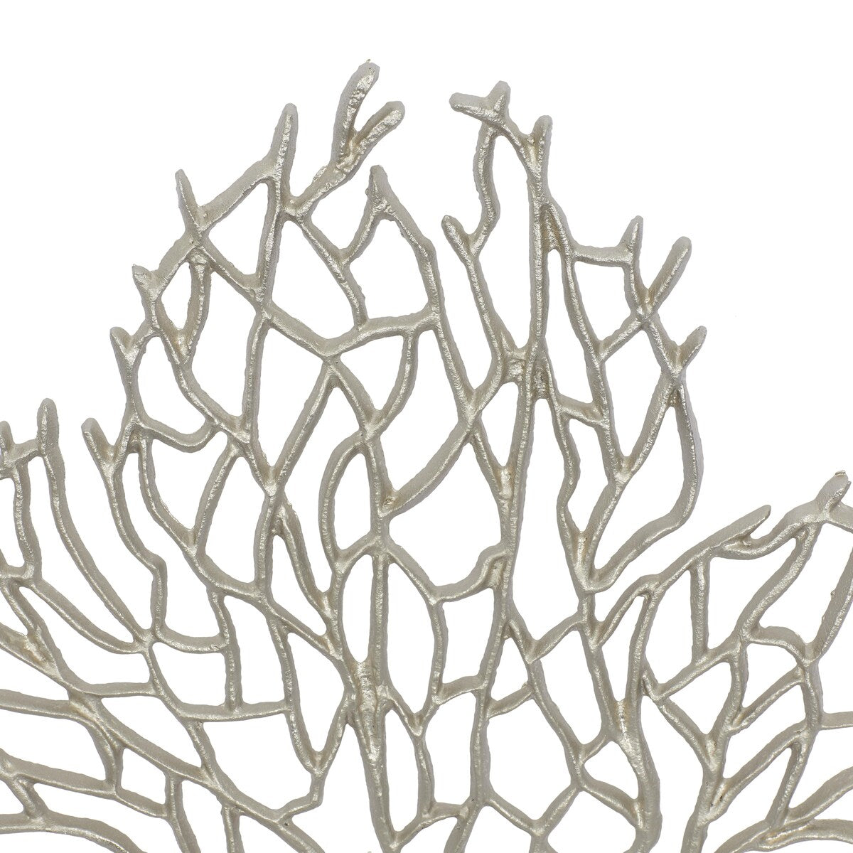 Aluminum Metal Coral Decorative Sculpture - Silver - Roche River Decor