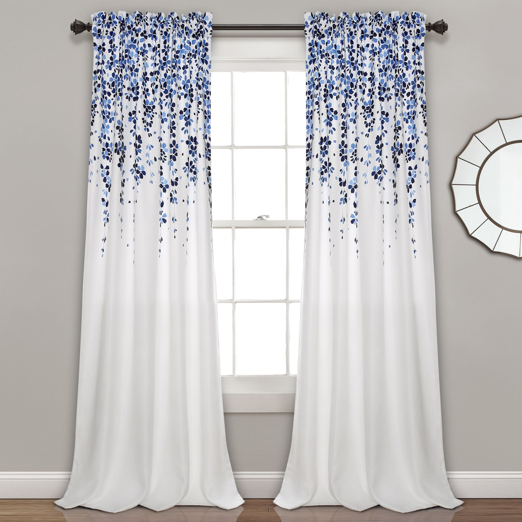 Lush Decor Weeping Flowers Room Darkening Curtain Panel Pair