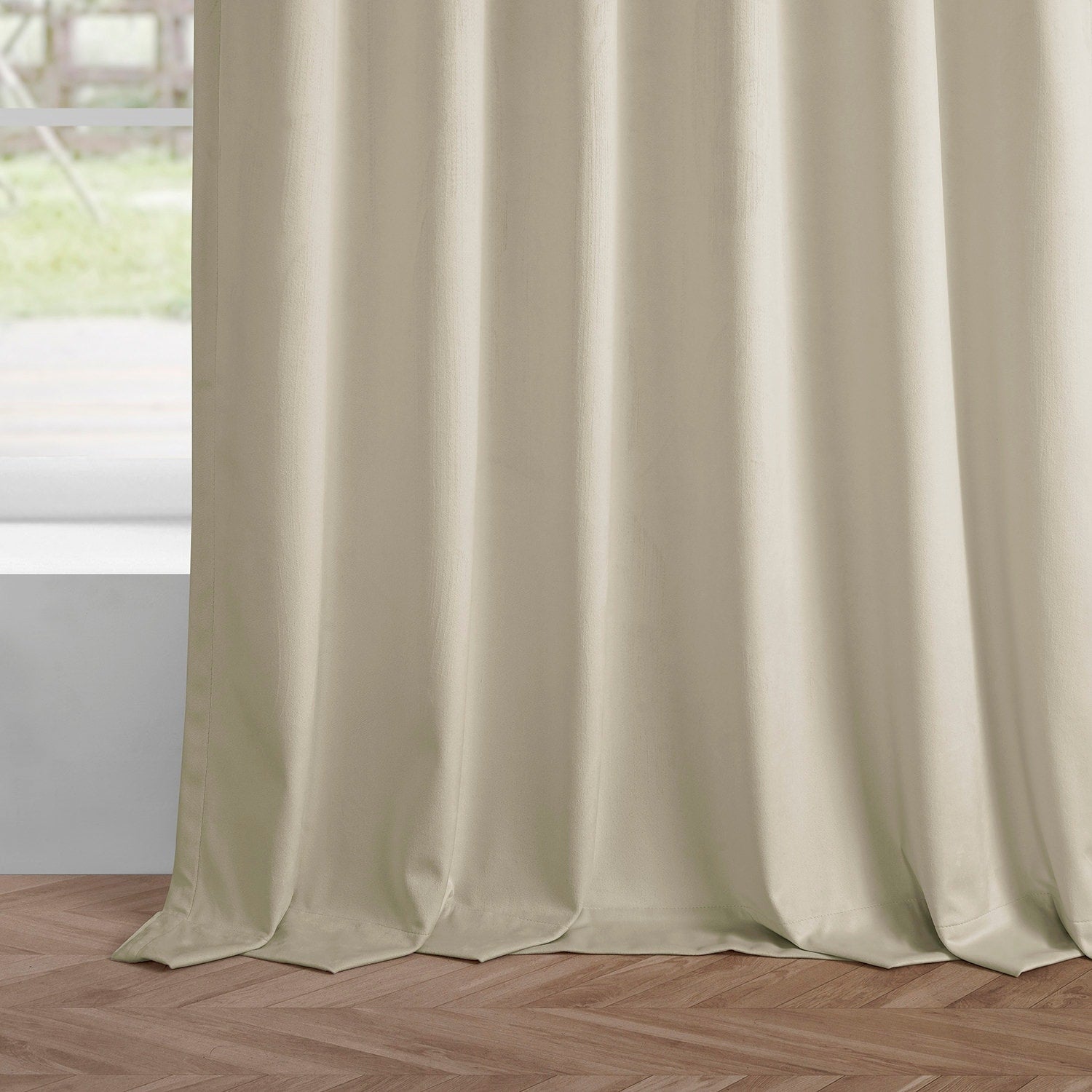 Exclusive Fabrics Simply Velvet Room Darkening Curtains 2 Panels Set - Velvet Window Curtains for Living Room & Bedroom