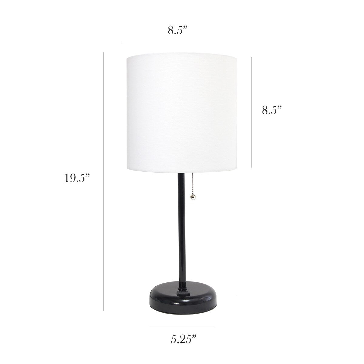 Simple Designs 9.5 Desk Lamp with Charging Outlet and LED Bulb Included - 19.50