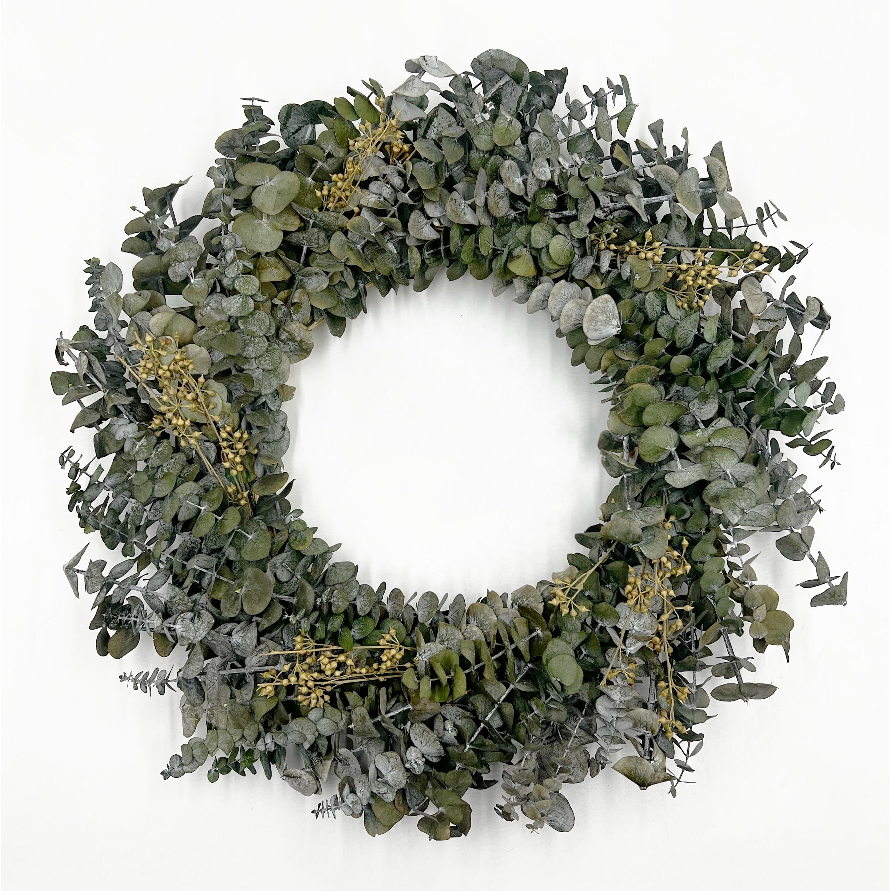 Preserved Decorative Real Dried Eucalyptus Wreath - Green