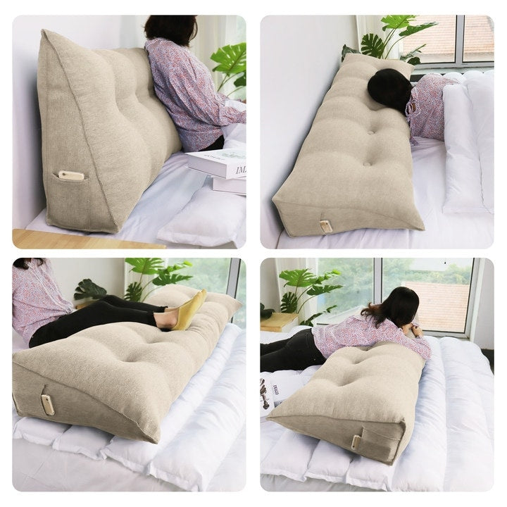 WOWMAX Bed Rest Wedge Reading Pillow Headboard Back Support Cushion