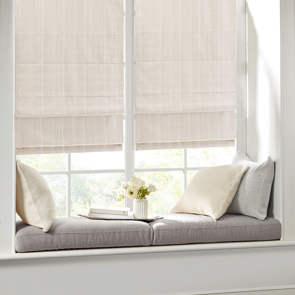 Gracie Mills Calyx Textured Room Darkening Cordless Roman Window Shade