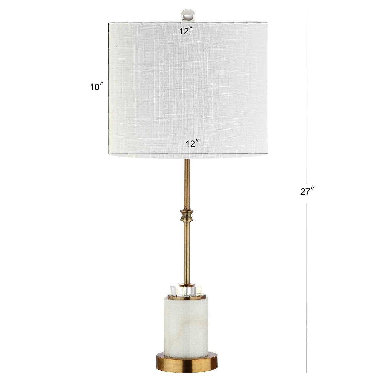 Charlotte 27 Marble/Crystal LED Table Lamp, Brass (Set of 2) by JONATHAN Y