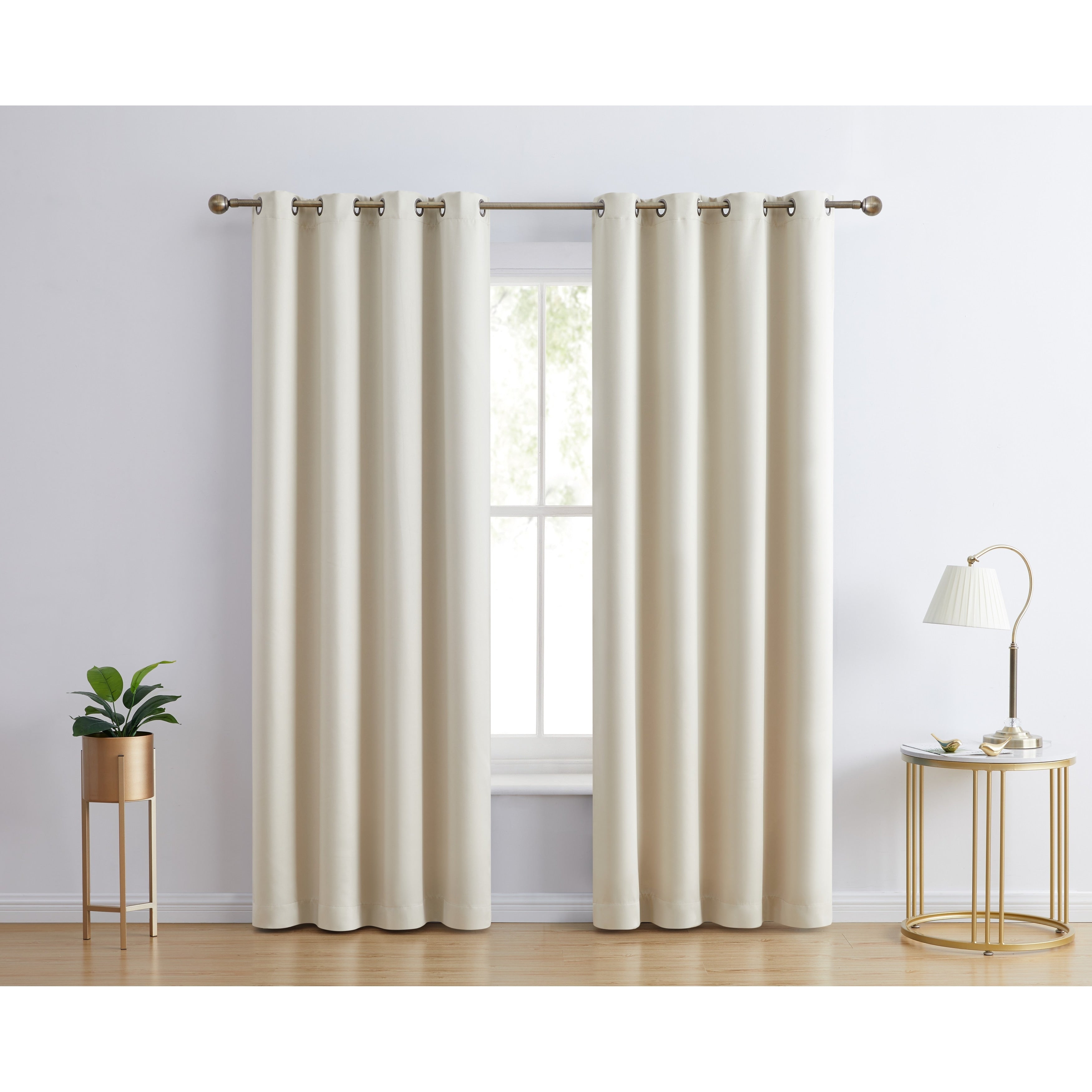 HLC.me Laurance 100% Blackout Curtains - Thermal Insulation Energy Efficient Grommet Window Curtains, Set of 2