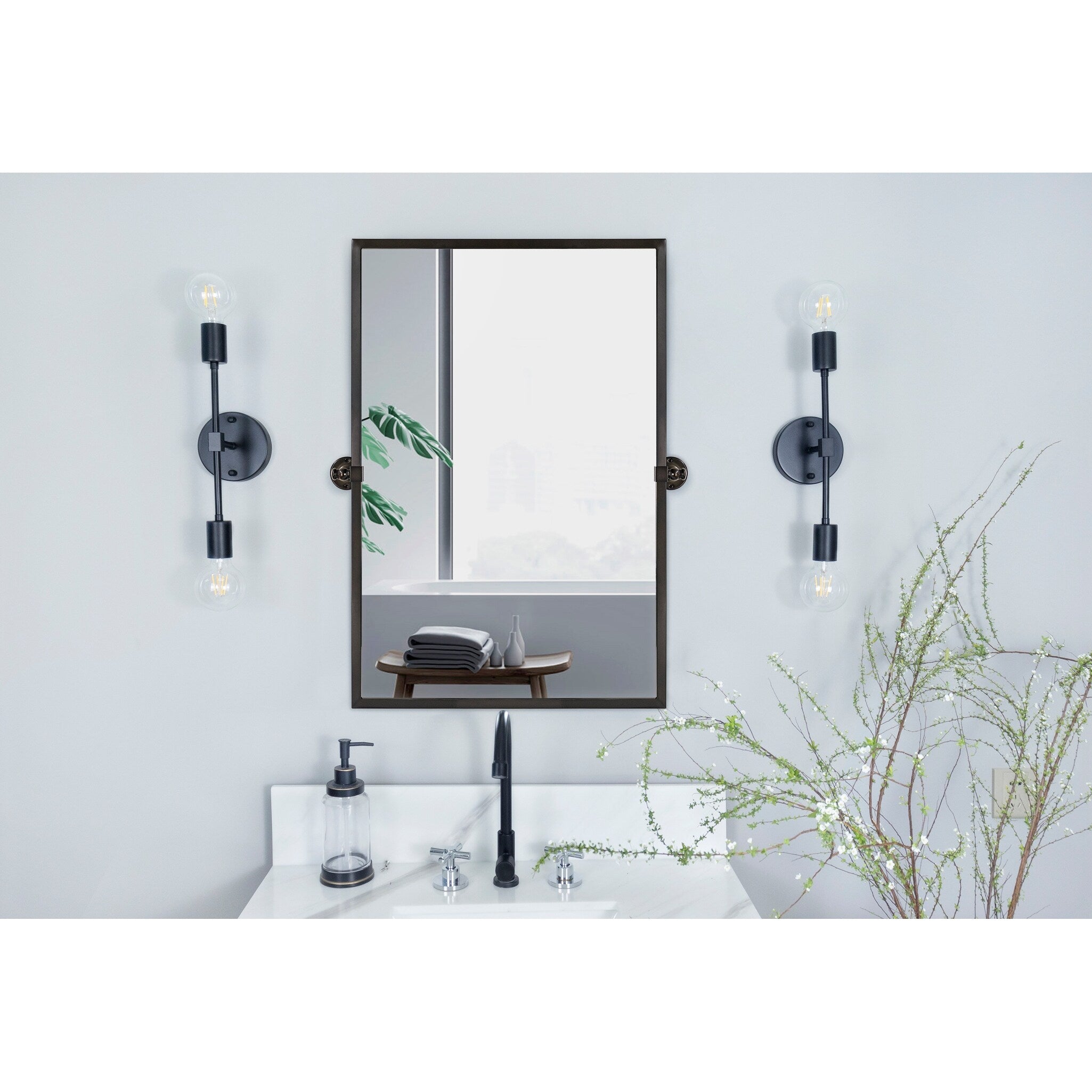 TEHOME Blakley Rectangle Metal Wall Mirror